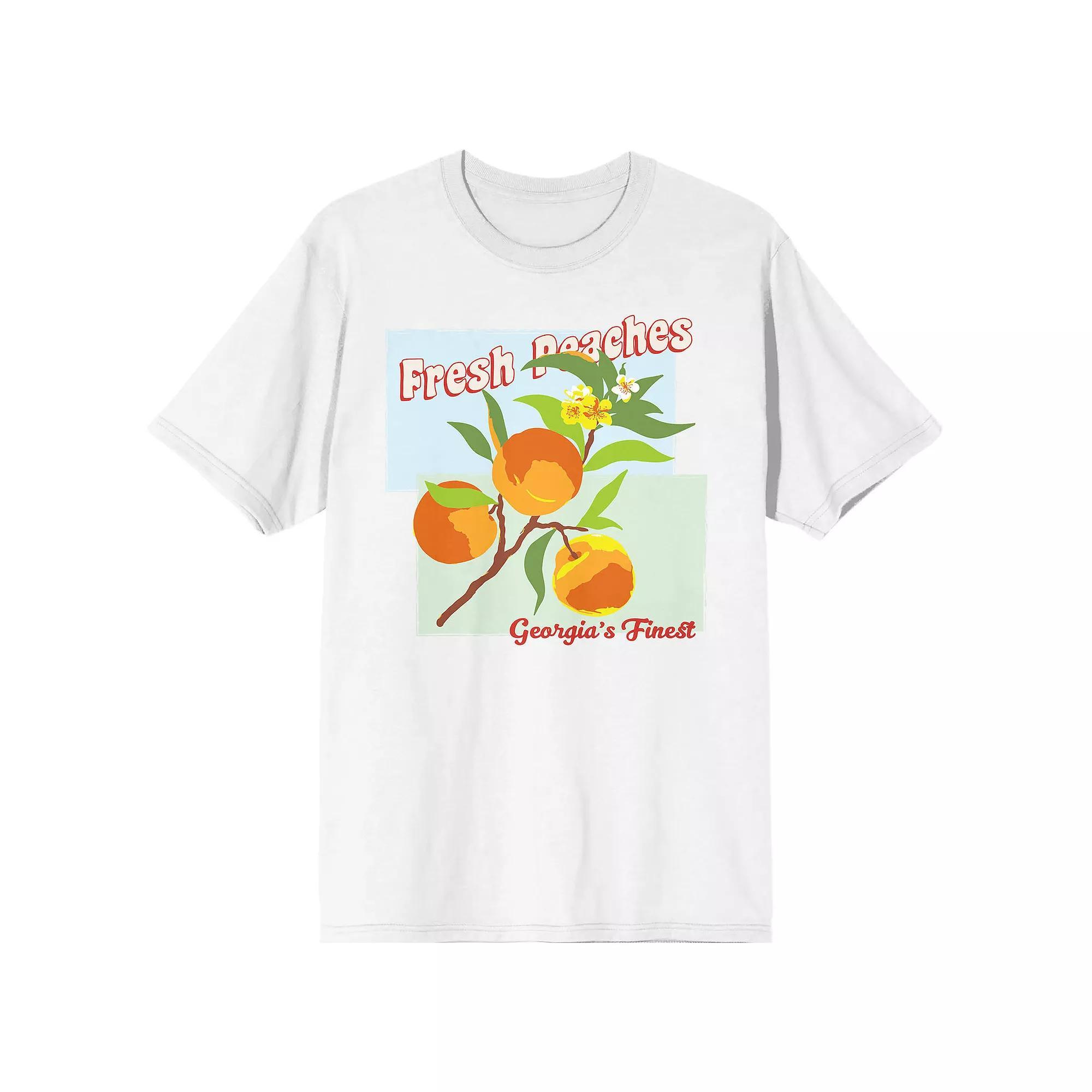 Men's Natural World Fresh Peaches Tee, Size: Large, White Product Image