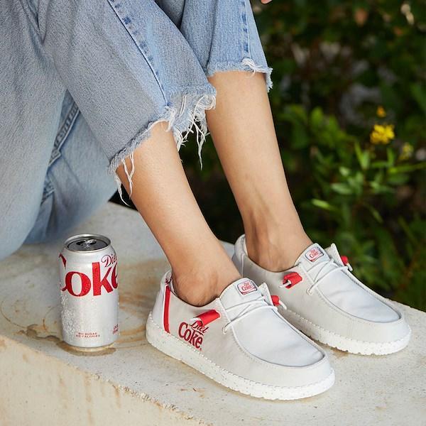 Womens HEYDUDE x Coca-Cola Wendy Diet Coke Slip-On Casual Shoe - Grey Product Image