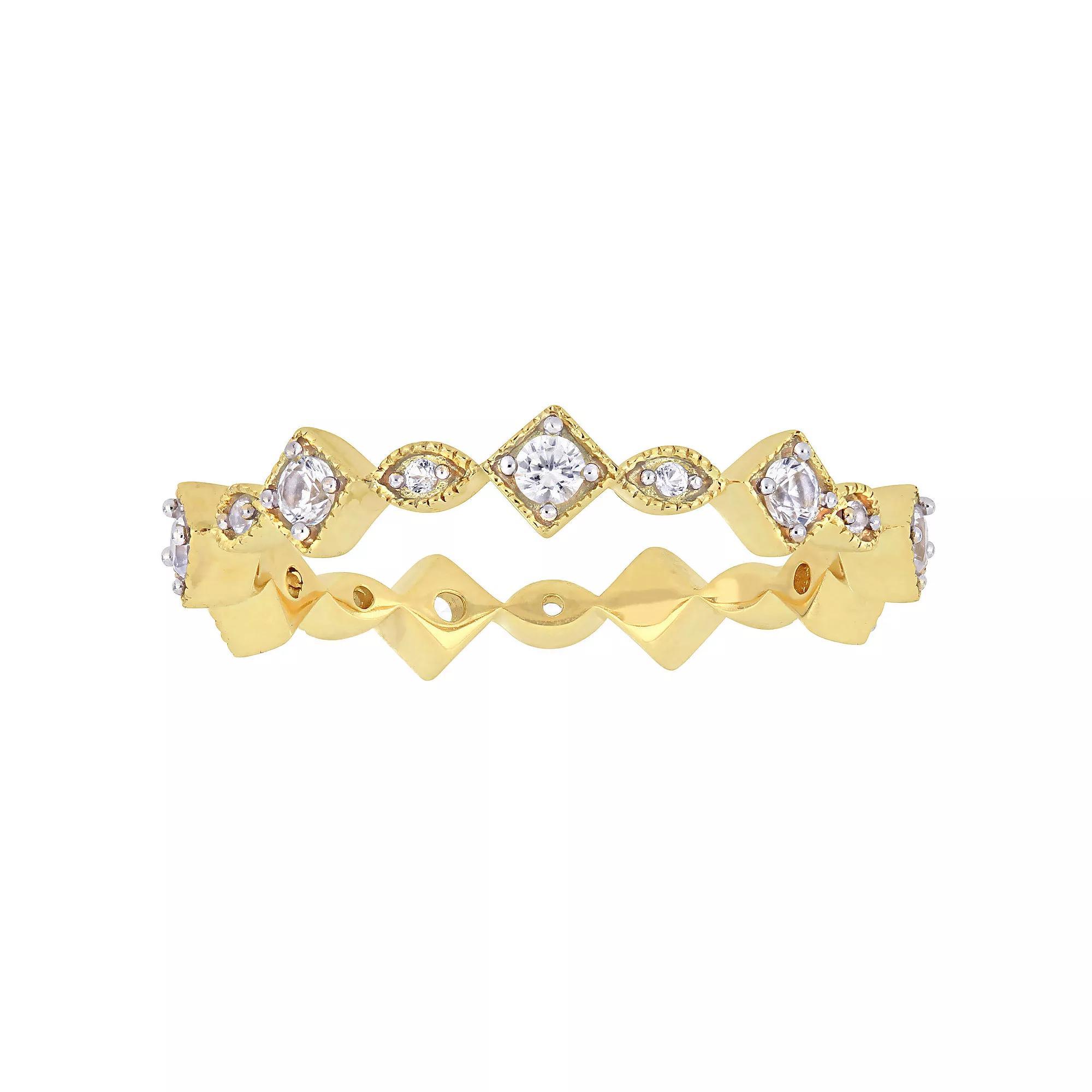 Stella Grace 10k Gold Lab-Created White Sapphire Anniversary Ring, Women's, Size: 8 Product Image