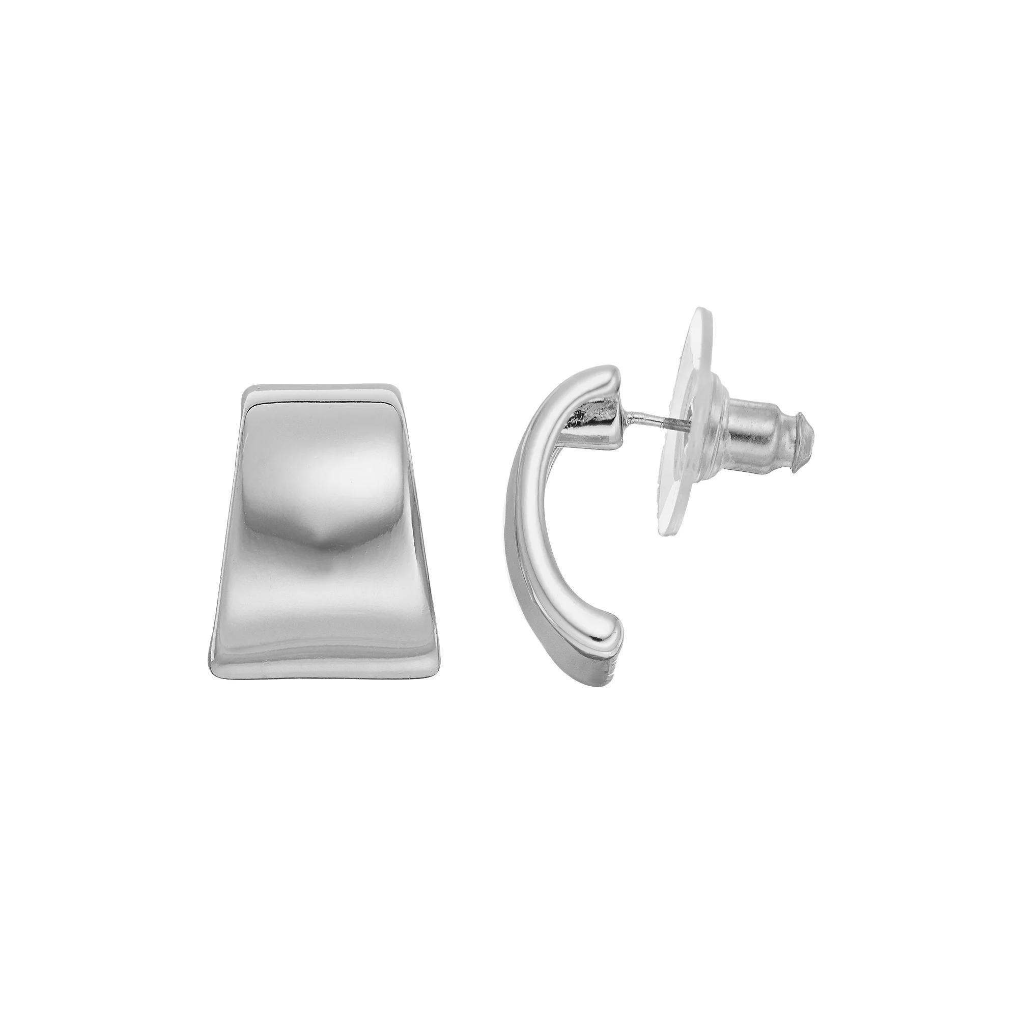 Nine West Semi-Hoop Earrings, Womens, Silver Tone Product Image
