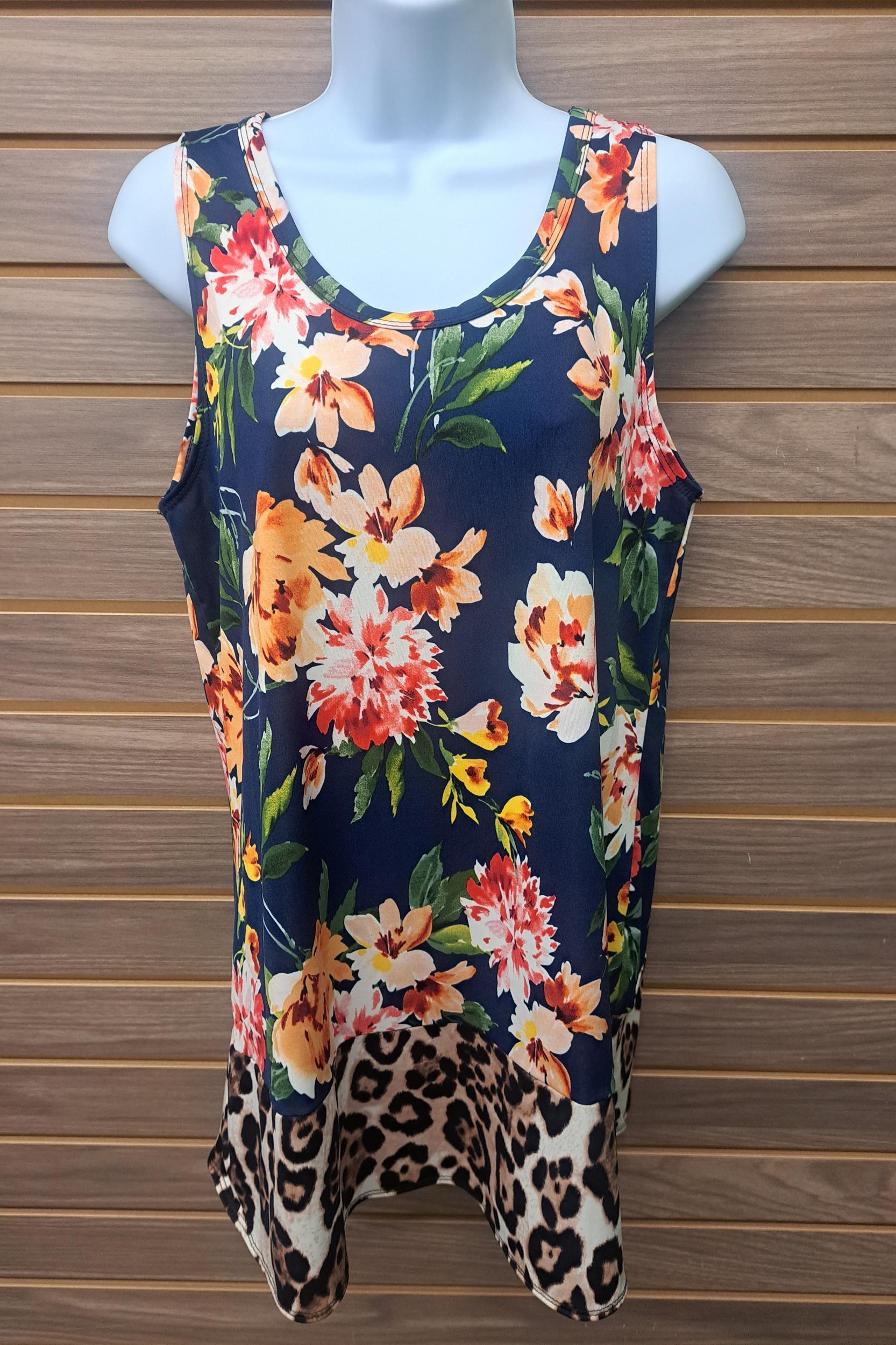 Floral leopard tank Product Image