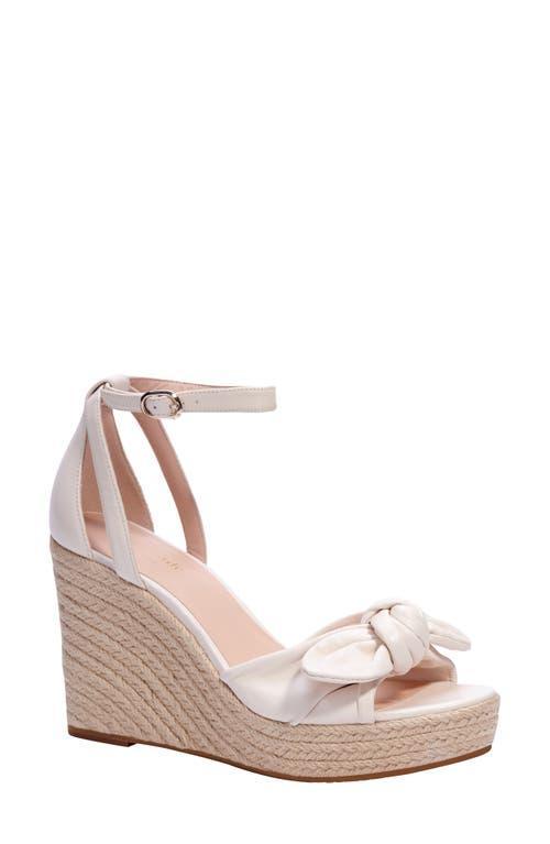 kate spade new york Tianna Metallic Leather Bow Platform Wedge Espadrille Sandals Product Image