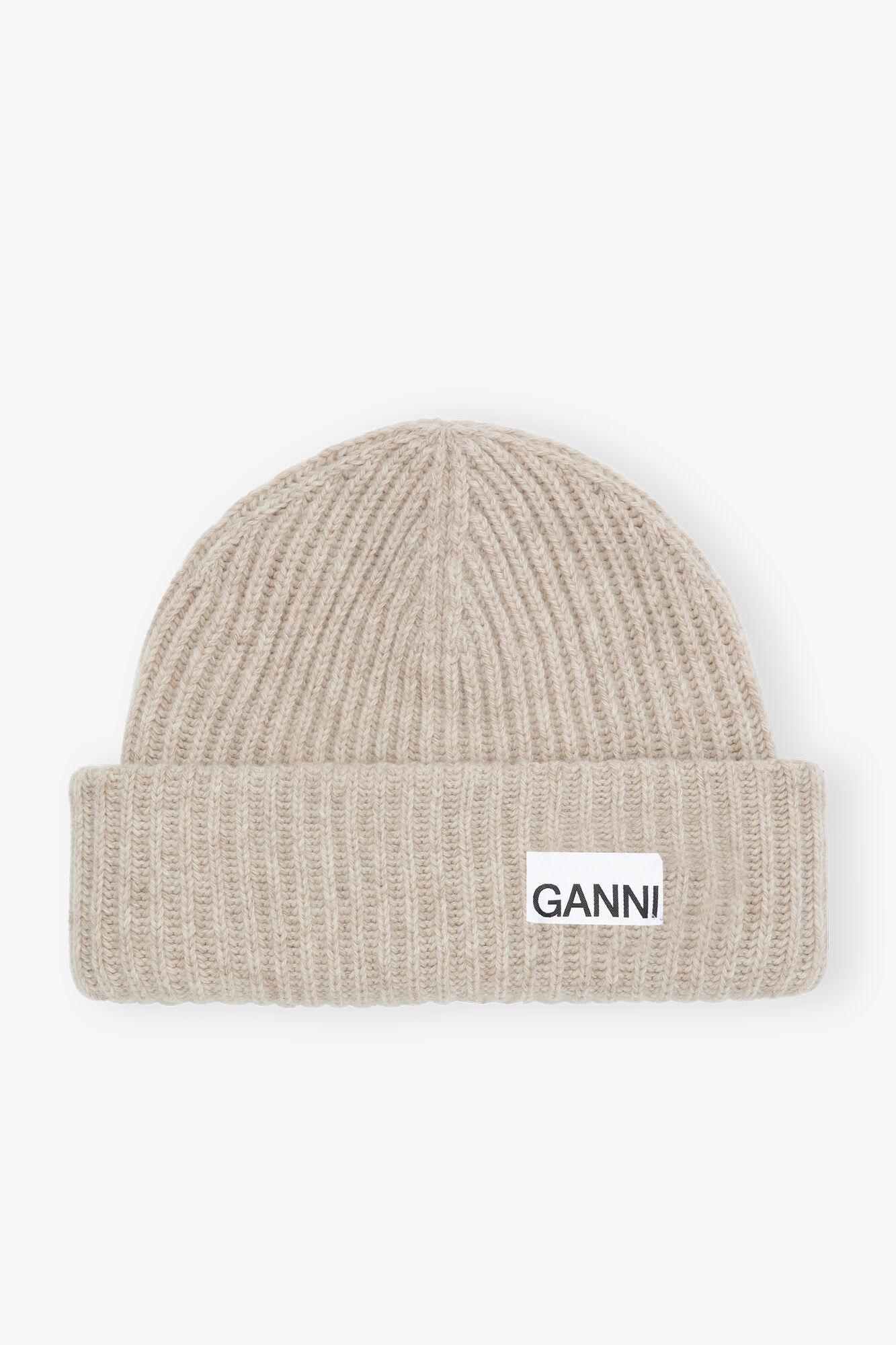 Oversized Wool Rib Knit Beanie Product Image