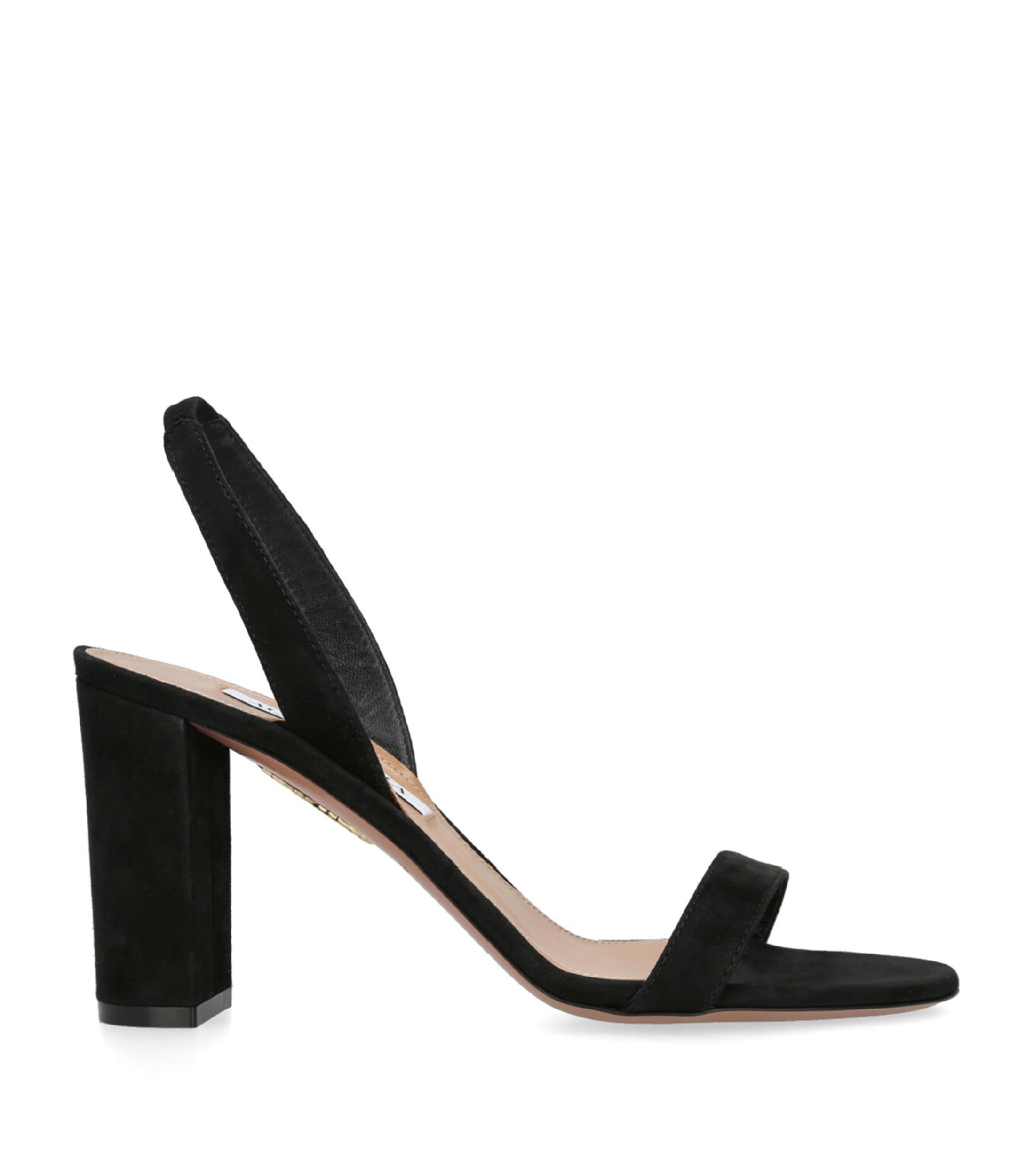 AQUAZZURA So Nude 85 Leather Slingback Sandals In Black Product Image