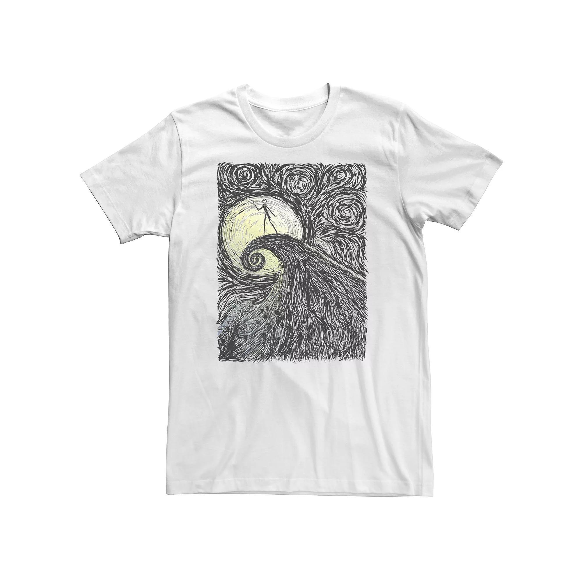 Big & Tall Disney The Nightmare Before Christmas Spiral Hill Portrait Tee, Men's, Size: 3XL, White Product Image