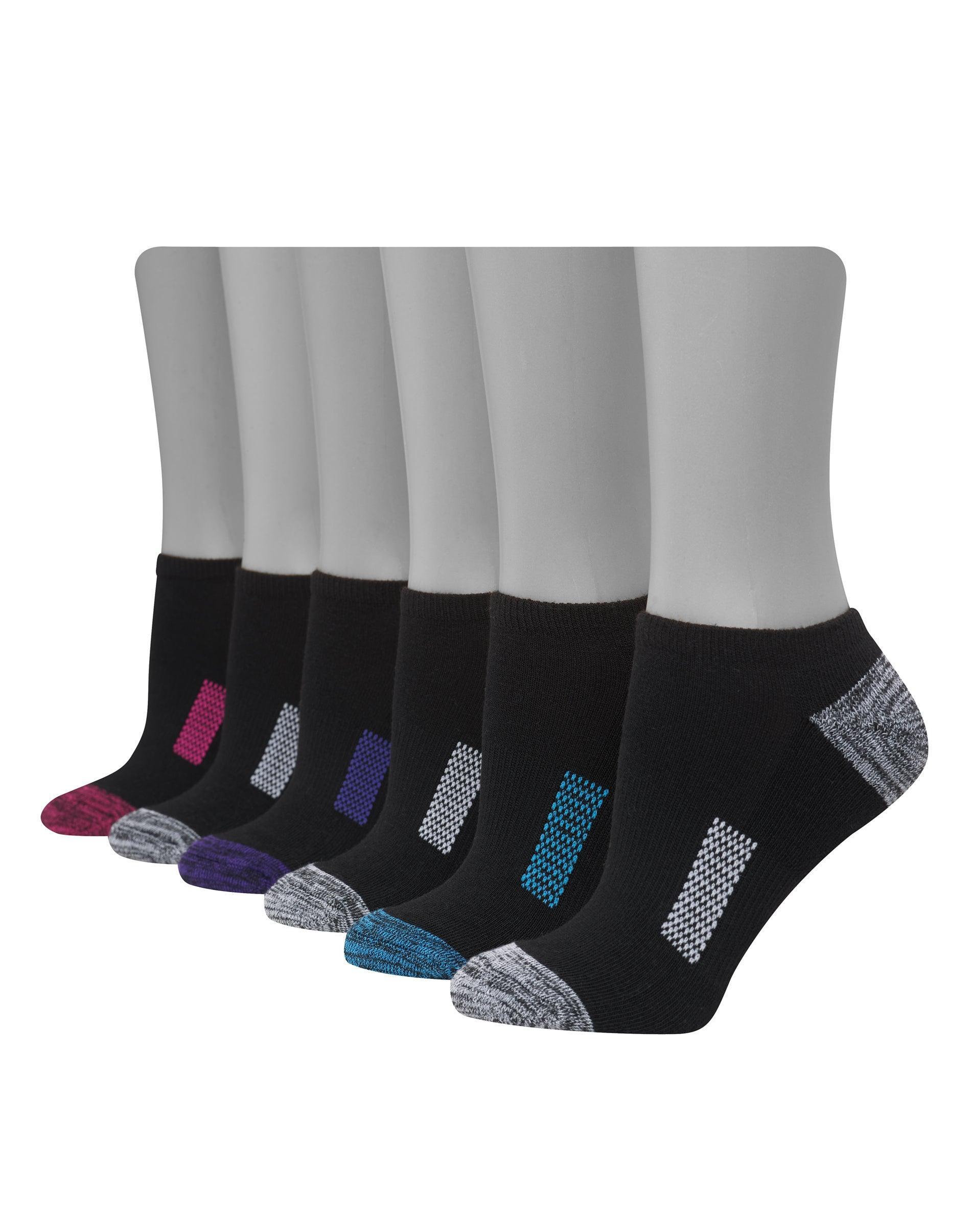Hanes Performance Womens Cushioned 6pk No Show Socks 5-9: Arch Support, Moisture Wicking Product Image
