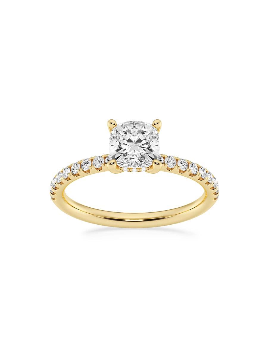 Womens 14K Yellow Gold & Cushion-Cut Lab-Grown Diamond Hidden Halo Ring/0.80-3.41 TCW Product Image