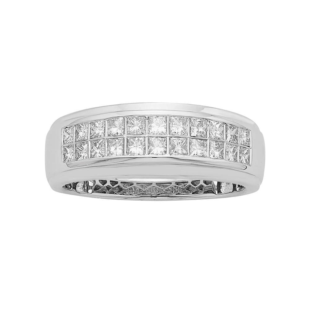 The Regal Collection Men's 14k White Gold IGL Certified 1 Carat T.W. Diamond Wedding Band, Size: 12 Product Image