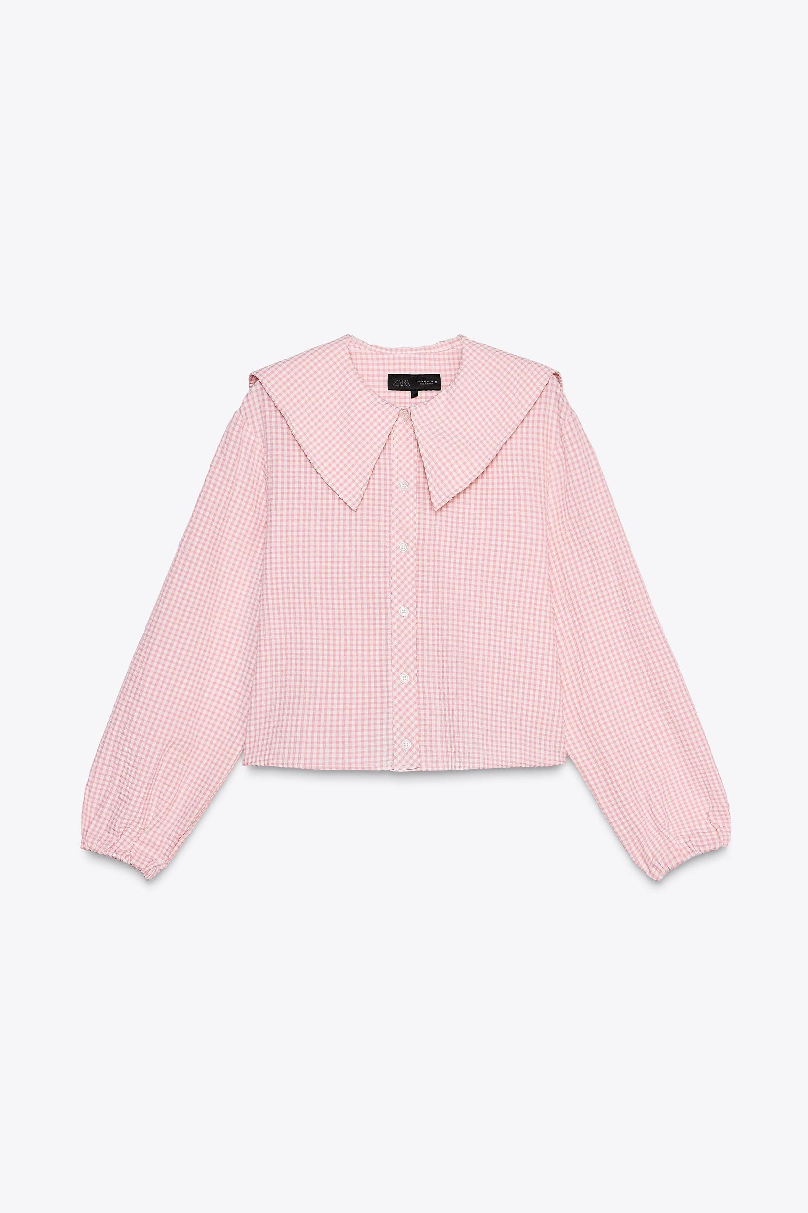 BIB COLLAR GINGHAM SHIRT Product Image