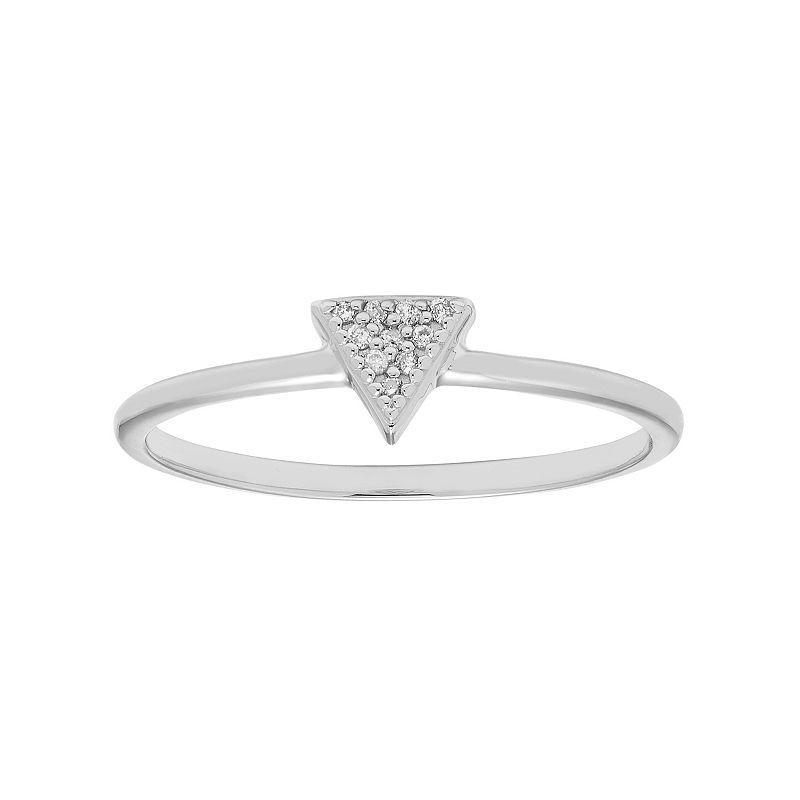 10k Gold Diamond Accent Triangle Ring, Womens Yellow Product Image