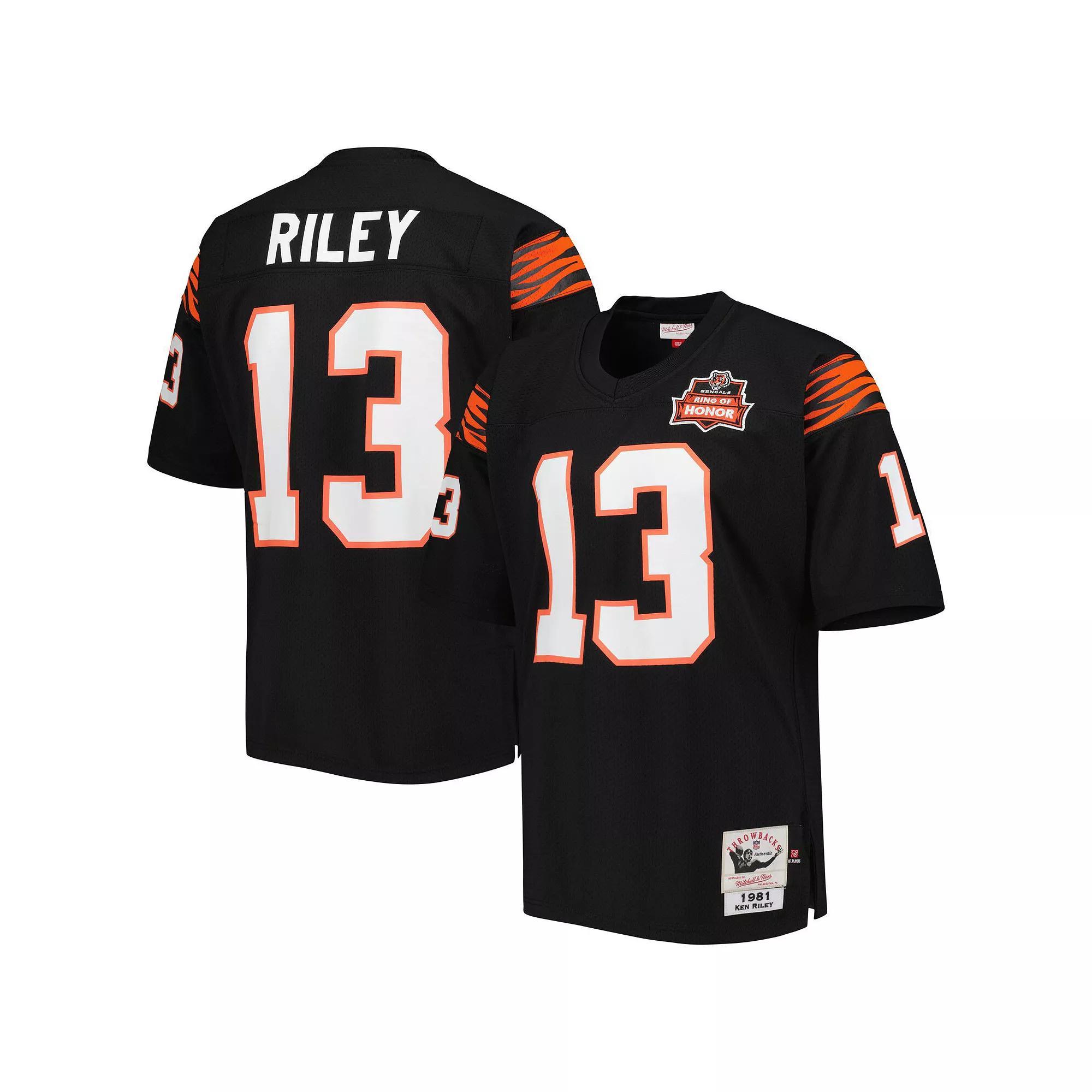 Men's Mitchell & Ness Ken Riley Black Cincinnati Bengals 1981 Authentic Throwback Retired Player Jersey, Size: 48 Product Image