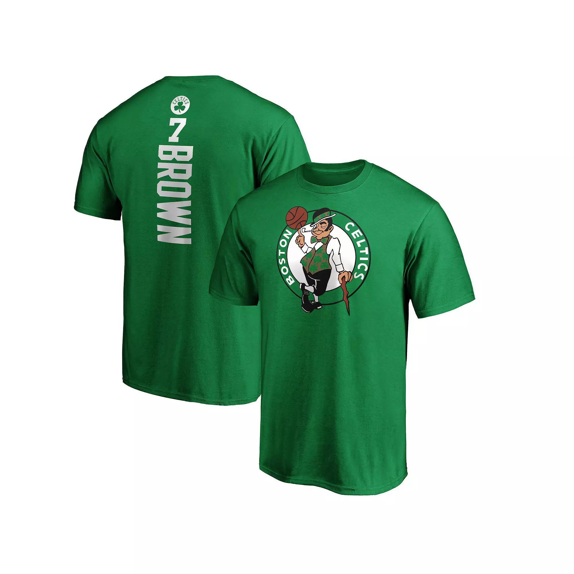 Men's Jaylen Brown Kelly Green Boston Celtics Playmaker Name & Number T-Shirt, Size: Large Product Image