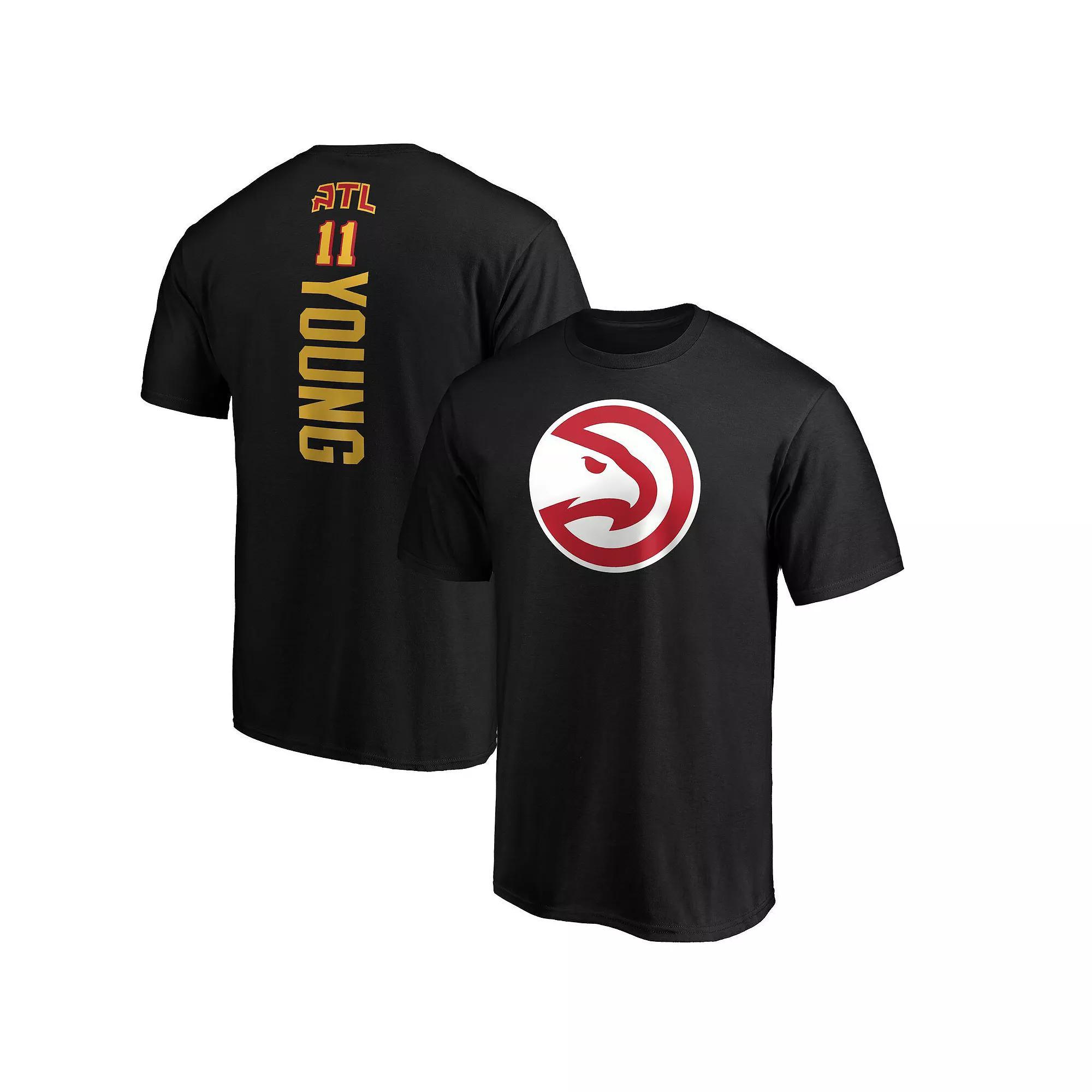 Men's Fanatics Branded Trae Young Black Atlanta Hawks Team Playmaker Name & Number T-Shirt, Size: 2XL Product Image