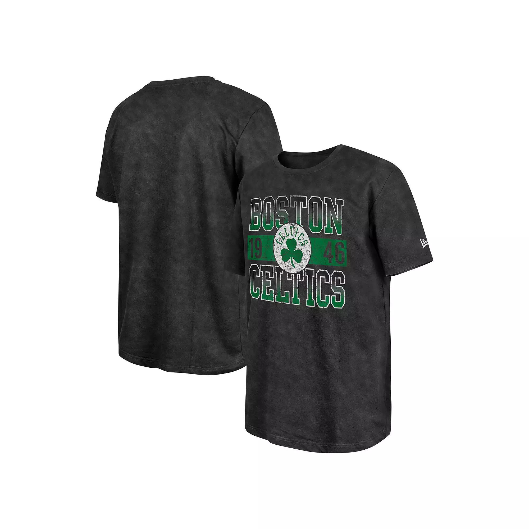Men's New Era Black Boston Celtics Enzyme Washed Oversized T-Shirt, Size: Medium Product Image