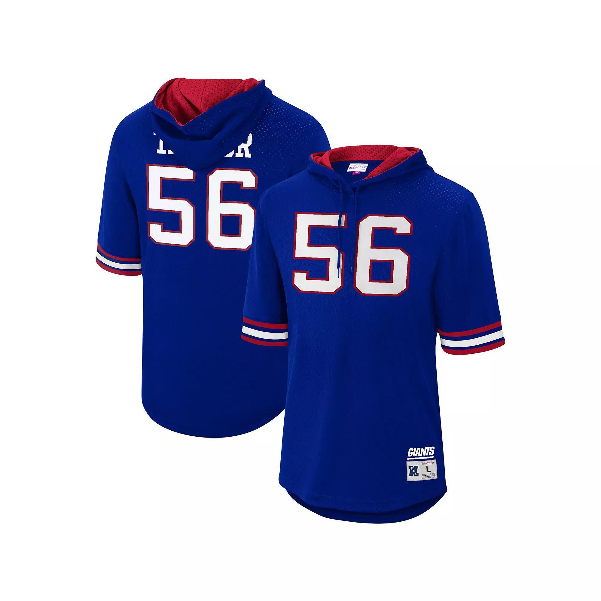 Mens Mitchell & Ness Lawrence Taylor Royal New York Giants Retired Player Mesh Name & Number Hoodie T-Shirt Product Image