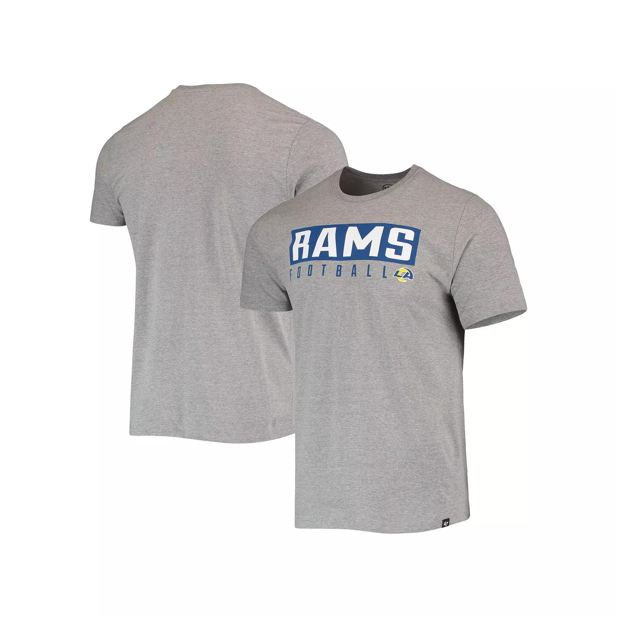 Men's '47 Gray Los Angeles Rams Major Super Rival T-Shirt, Size: Medium, Grey Product Image
