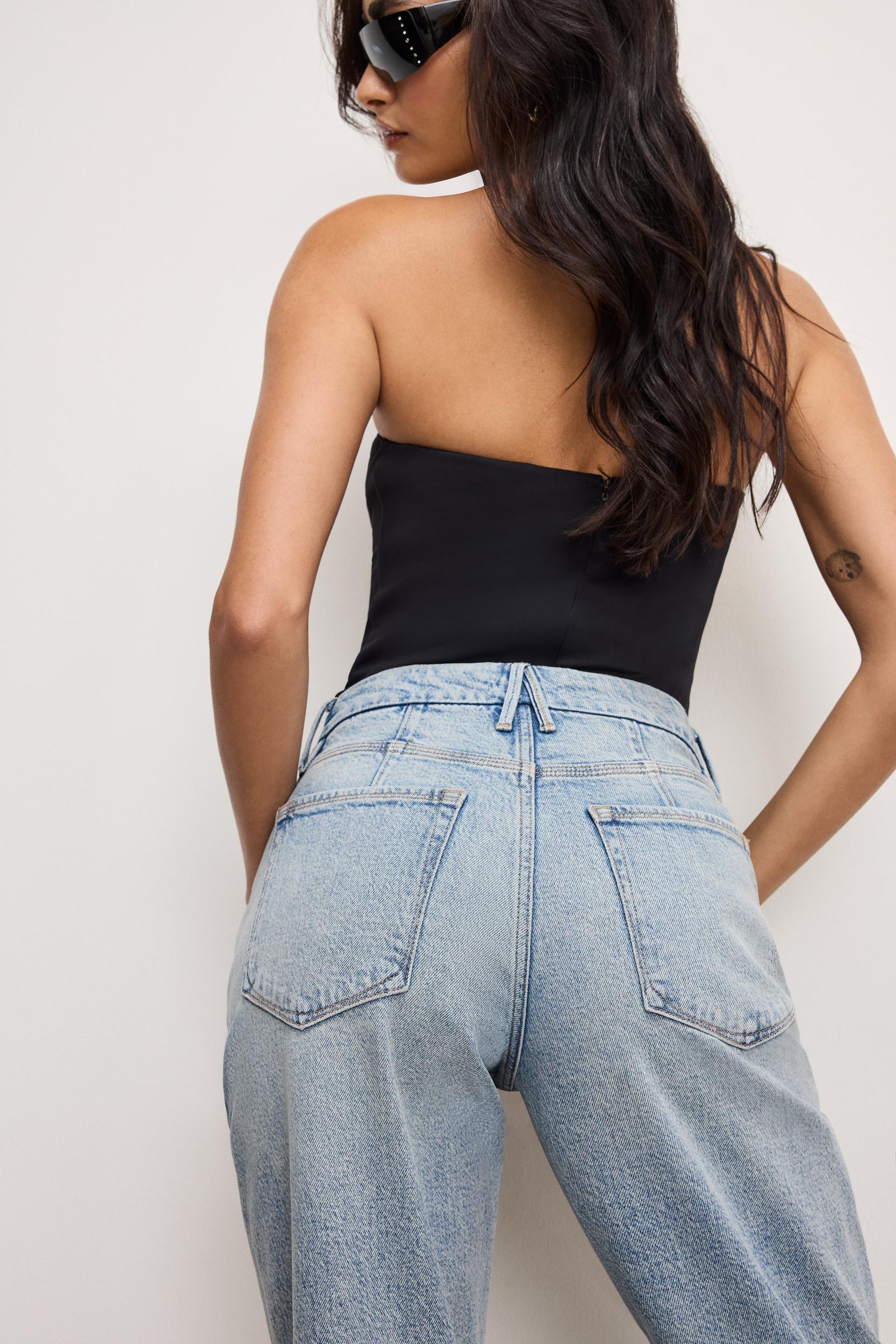 CRYSTAL STARS GOOD 90S CROPPED JEANS | INDIGO908 Product Image