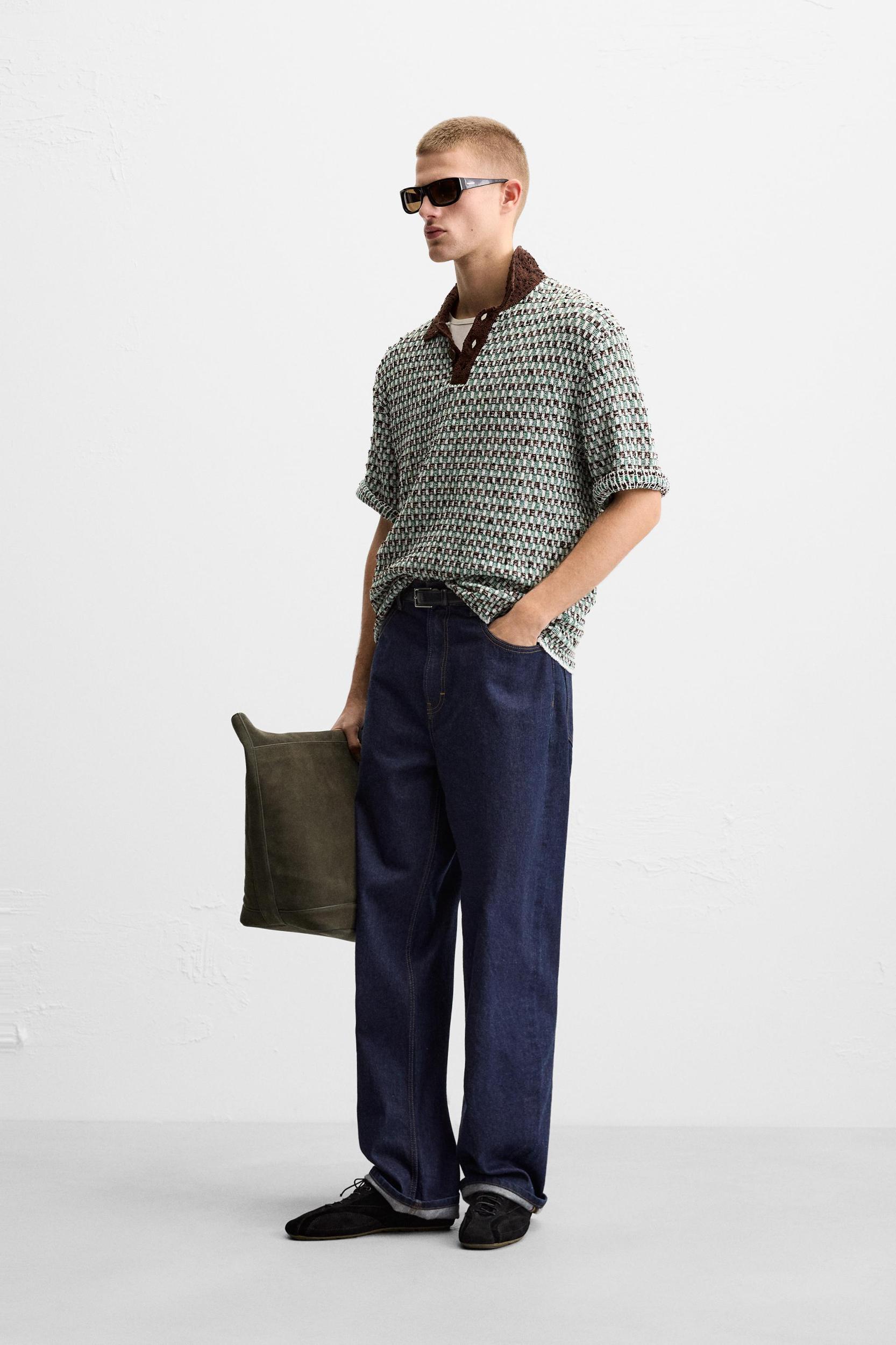 JACQUARD KNIT POLO Product Image