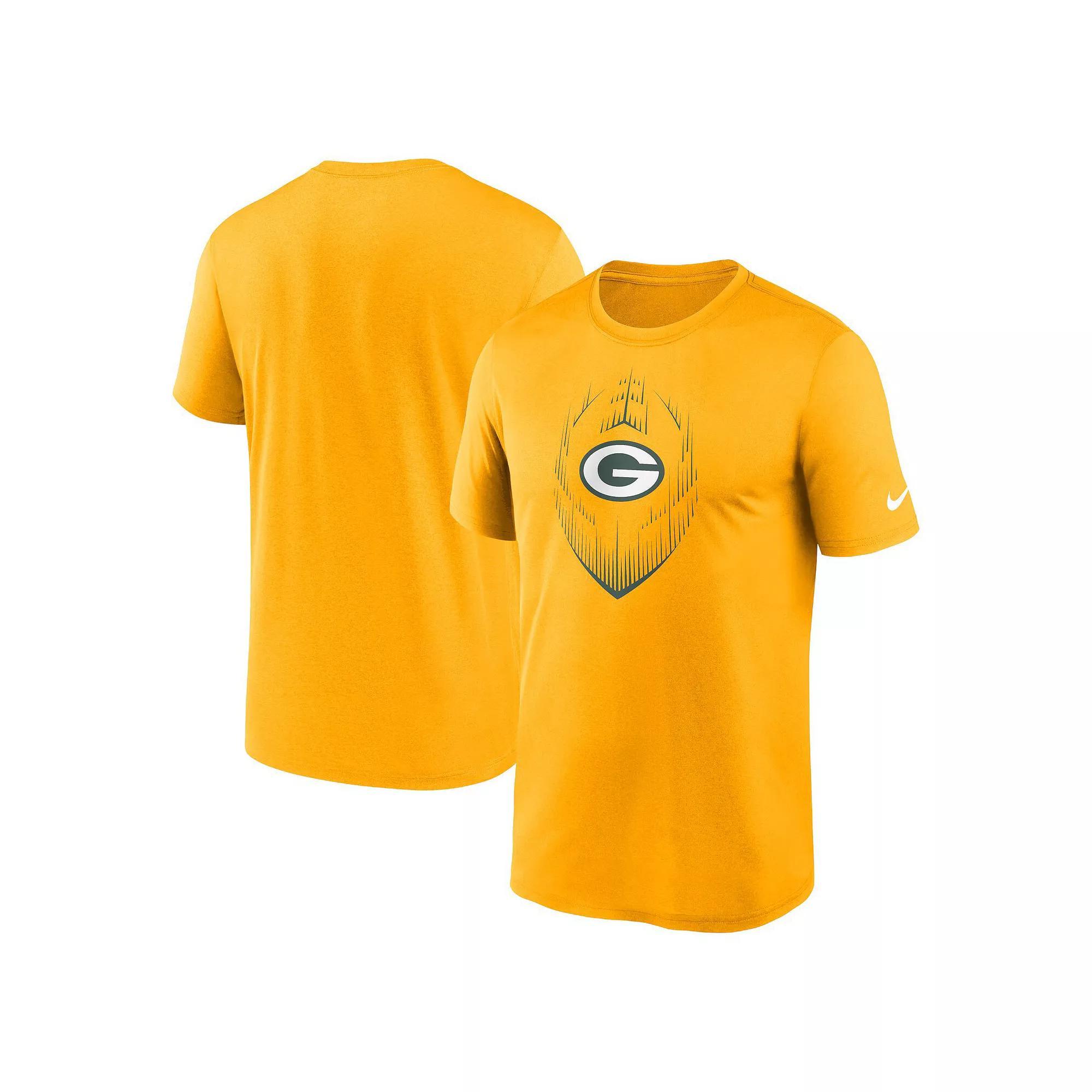 Men's Nike Gold Green Bay Packers Primetime Legend Icon Performance T-Shirt, Size: Small Product Image