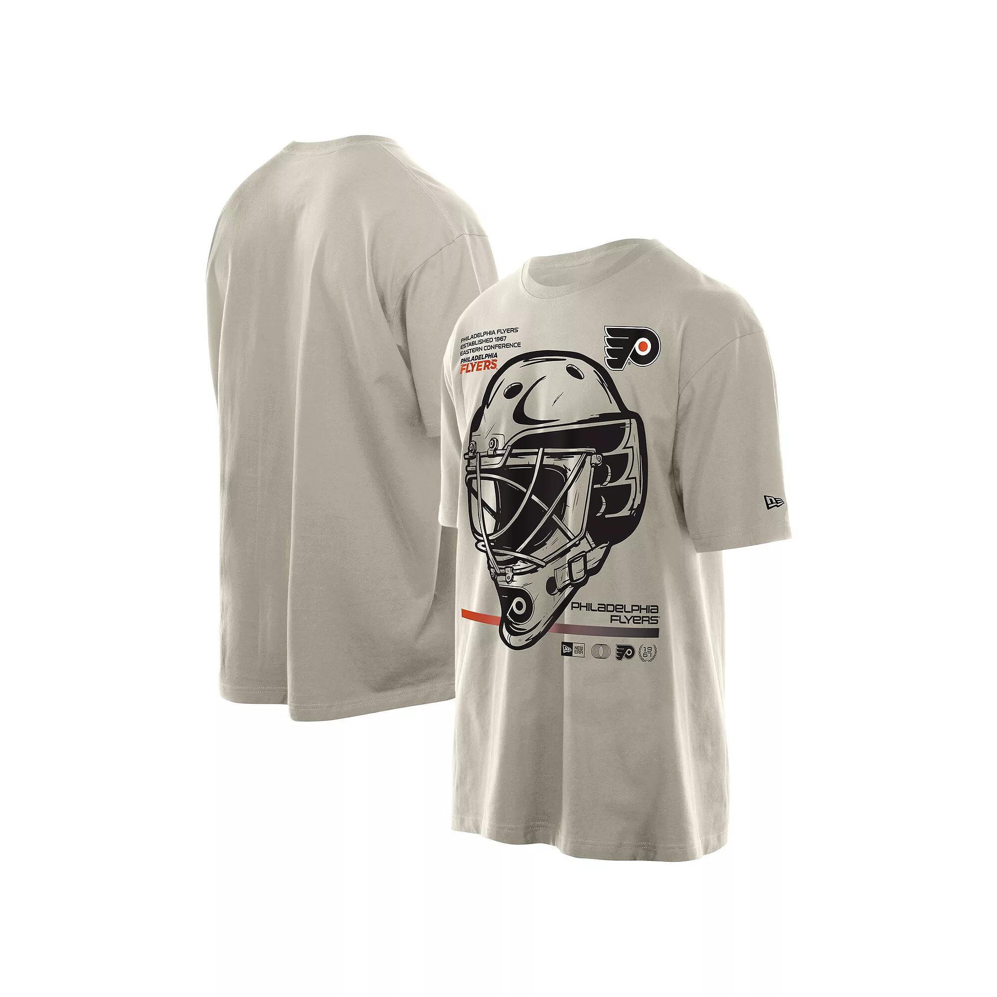 Men's New Era Tan Philadelphia Flyers Goalie Mask T-Shirt, Size: XL, Fly Team Product Image