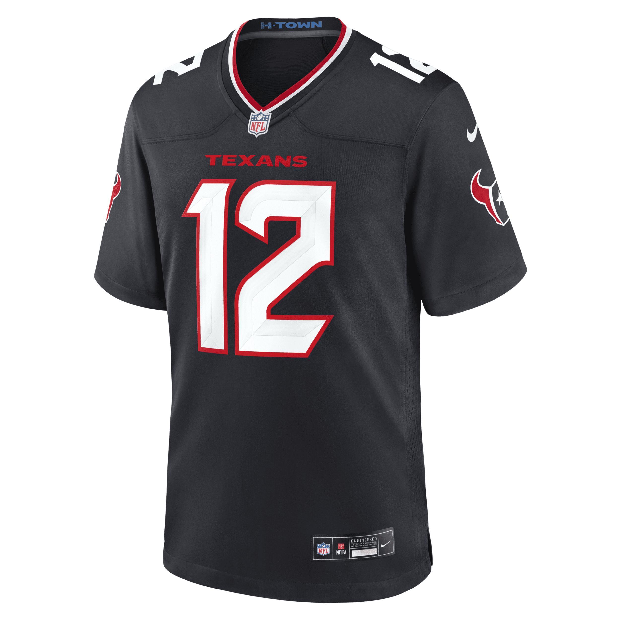 Men's Nike Nico Collins Navy Houston Texans Game Jersey, Size: Large, Blue Product Image