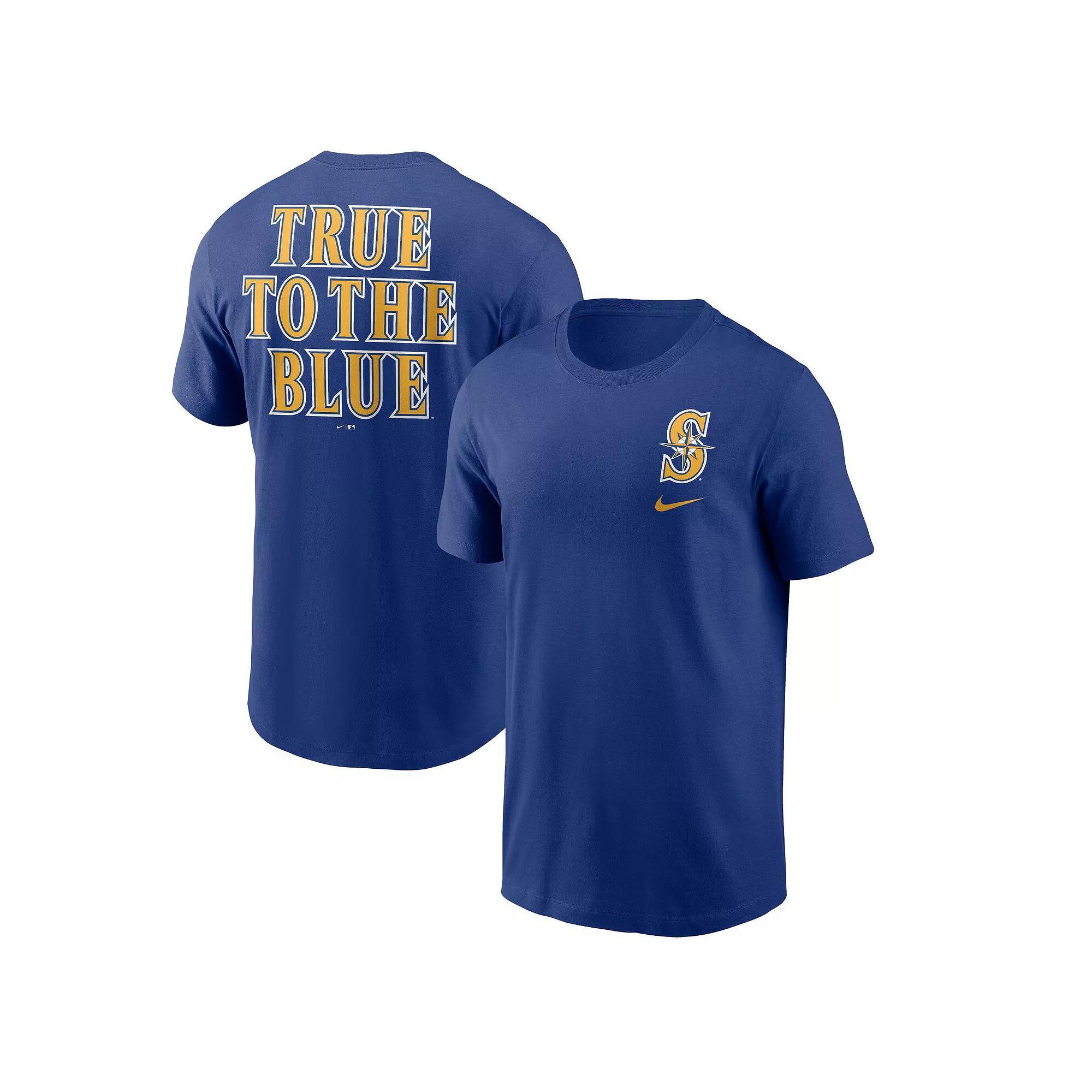 Men's Nike  Royal Texas Rangers 2024 Gold Collection Wordmark T-Shirt, Size: Small, Blue Product Image