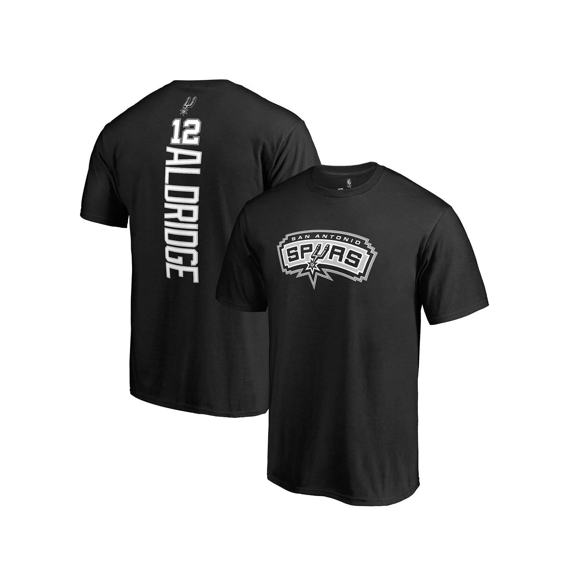 Men's LaMarcus Aldridge Black San Antonio Spurs Backer Name & Number T-Shirt, Size: Large Product Image