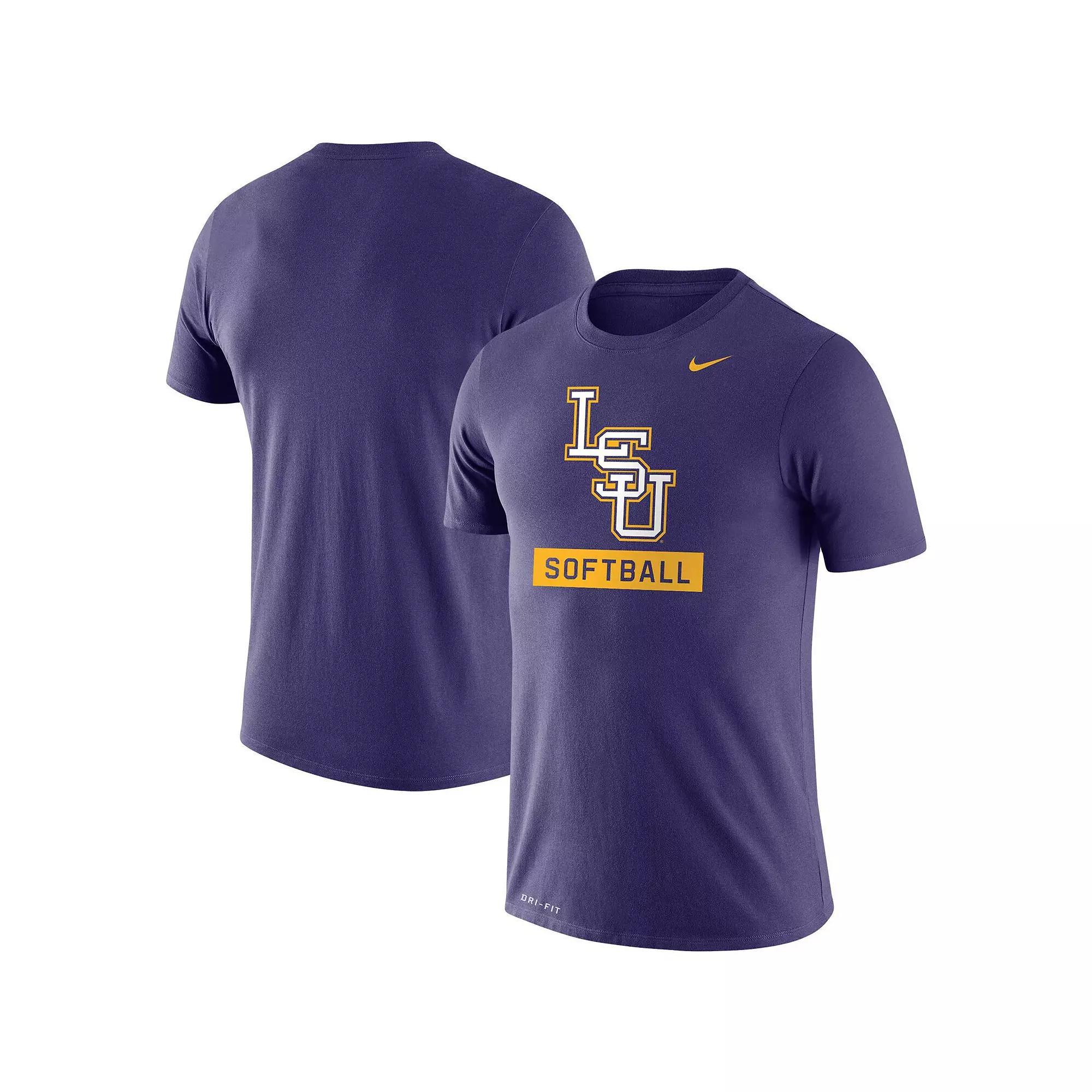 Mens Nike LSU Tigers Softball Drop Legend Slim Fit Performance T-Shirt Product Image