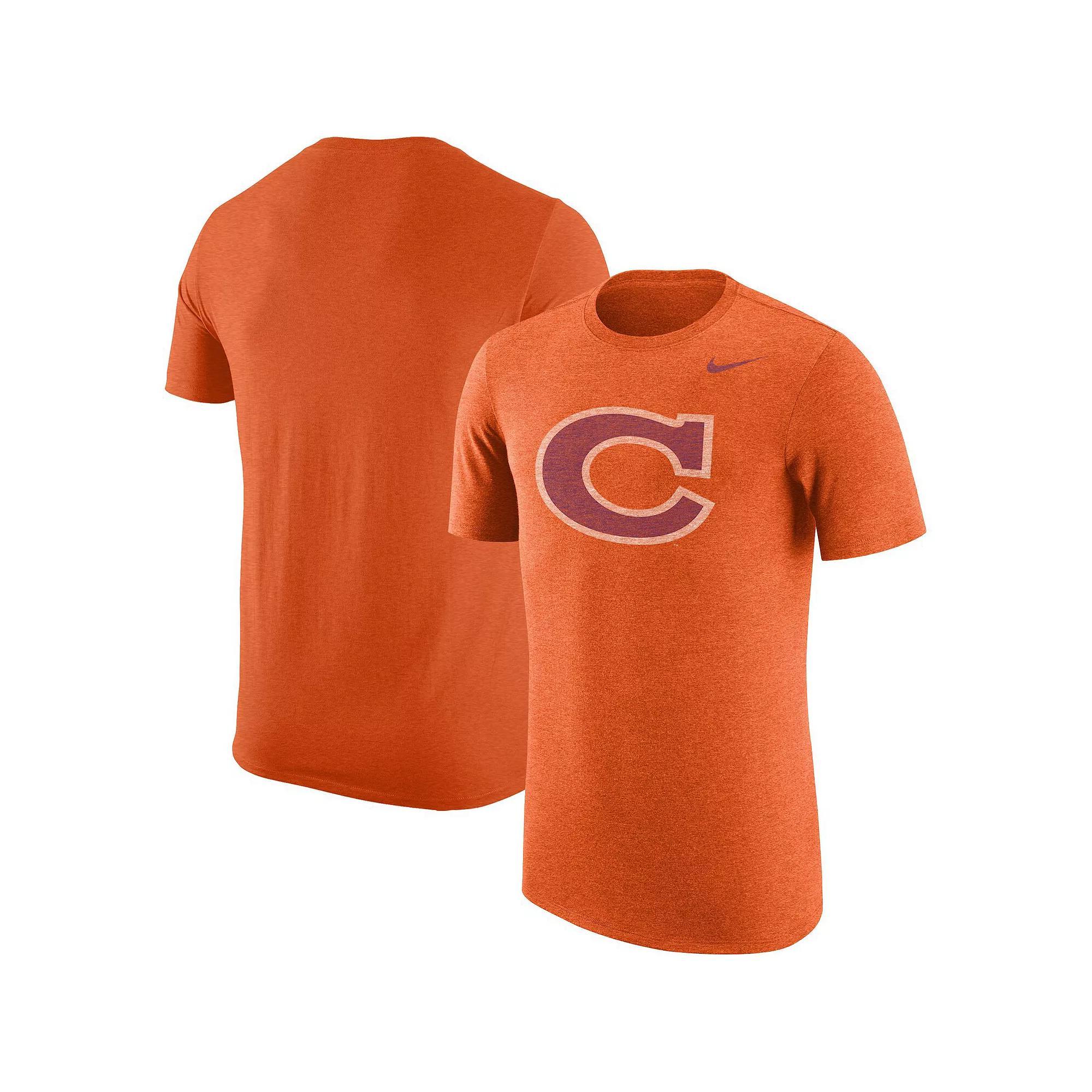 Mens Nike Heather Clemson Tigers Vintage Logo Tri-Blend T-Shirt Product Image