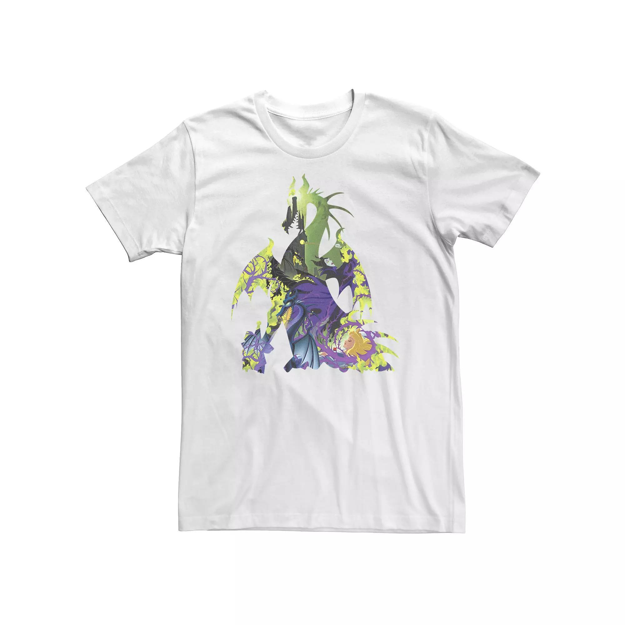 Big & Tall Disney Sleeping Beauty Maleficent Dragon Silhouette Tee, Men's, Size: 3XL, White Product Image