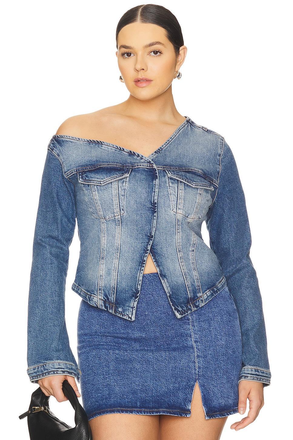 Asymmetric Denim Shirt Good American Product Image