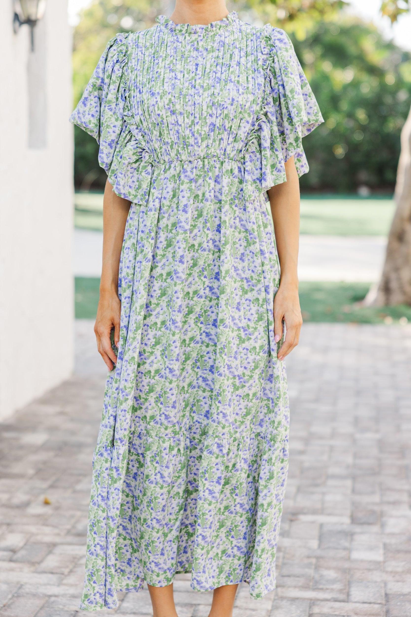 Say You Love It Purple Watercolor Midi Dress Female Product Image