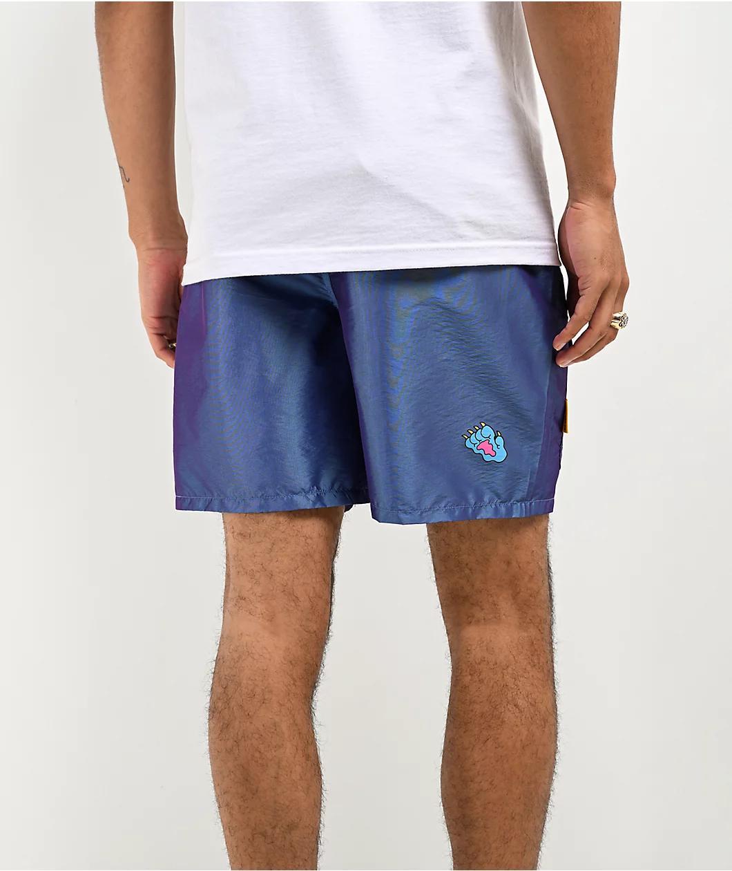 Killer Acid Cat Hologram Blue Shorts Product Image