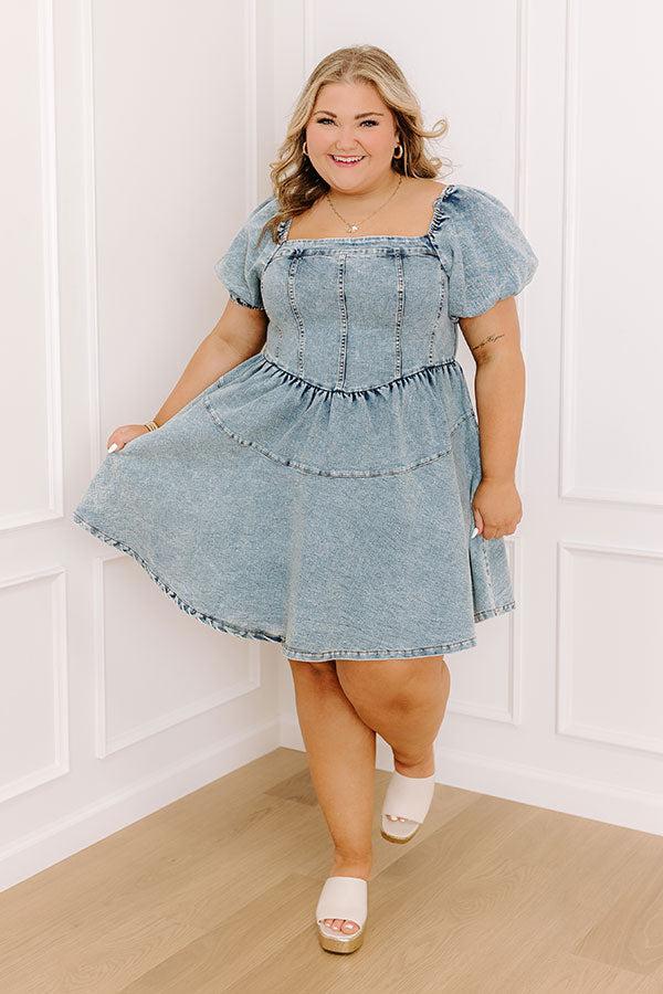 Day Dreamer Denim Mini Dress Curves Product Image