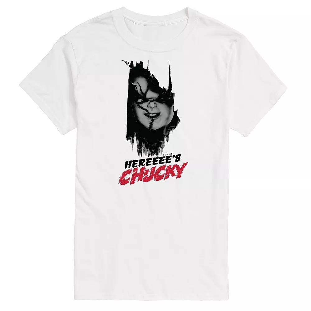Men's Chucky Here's Chucky Tee, Size: Large, Gray Product Image