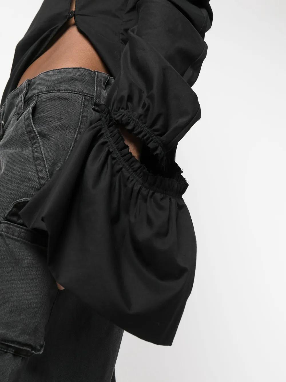 draped asymmetric cotton blouse Product Image