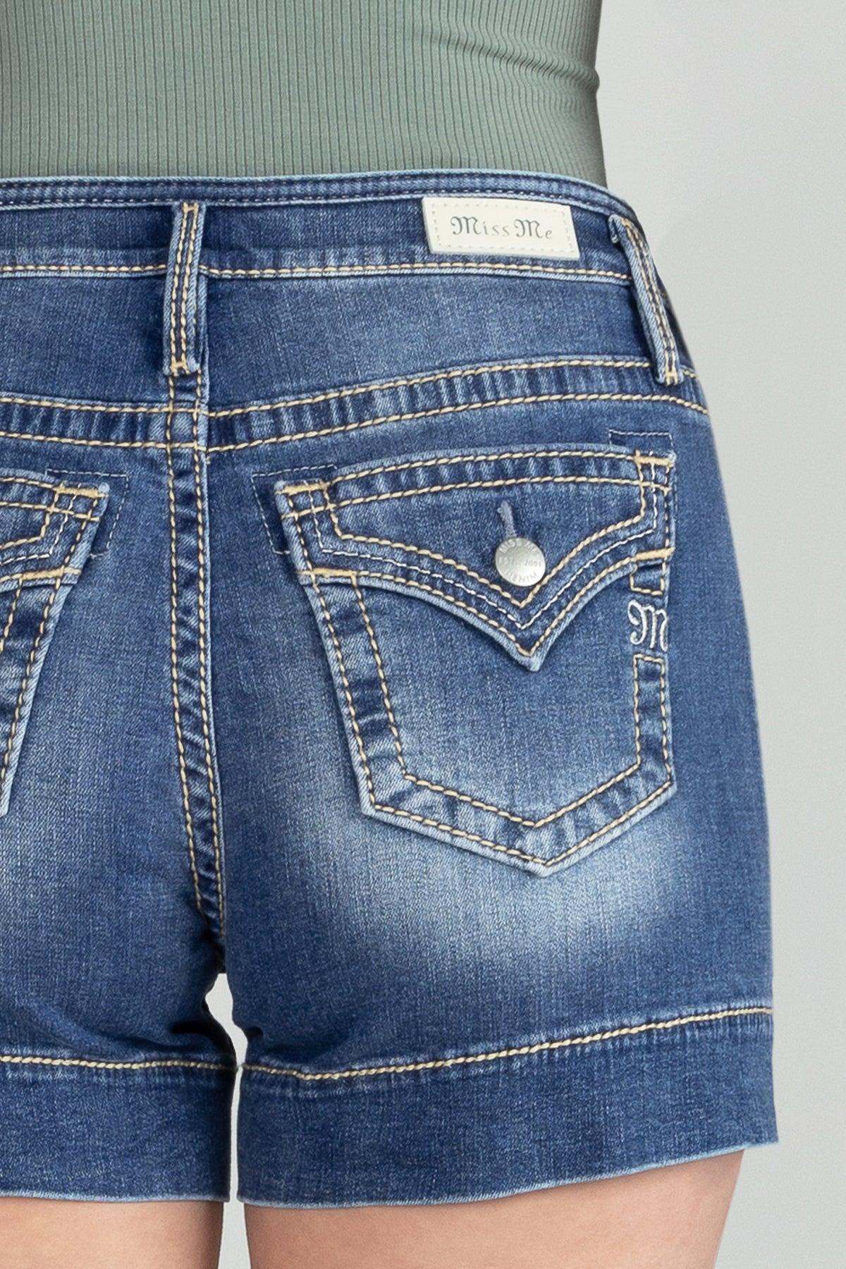 Front Button High Rise Shorts Product Image