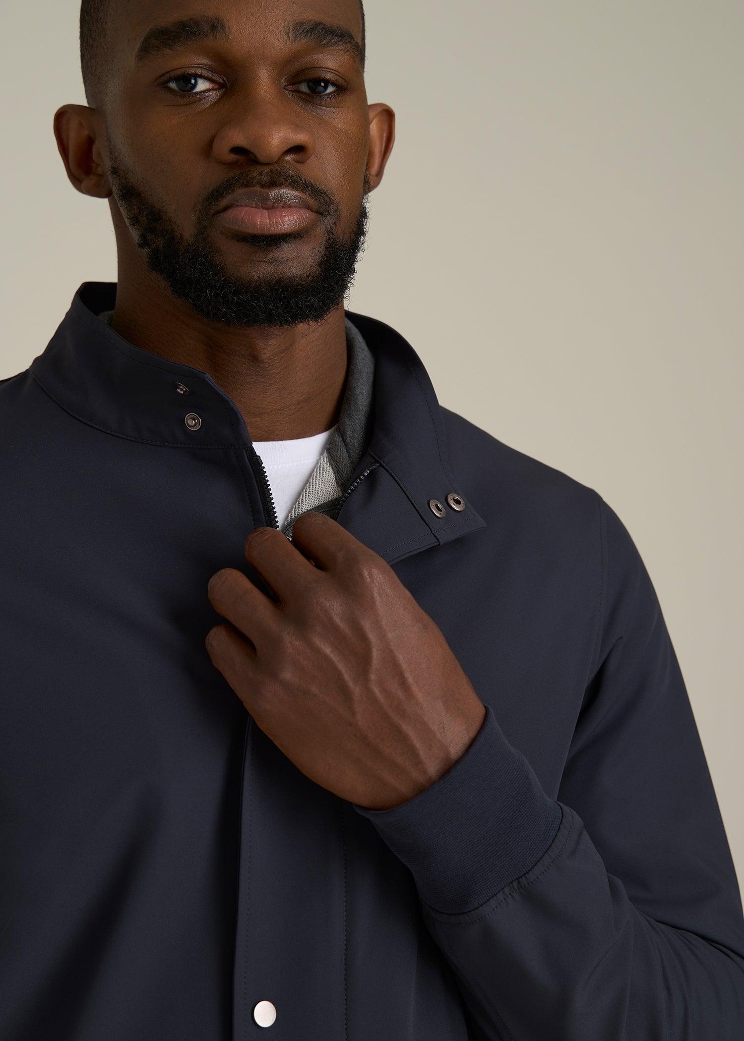 Motion Bomber Jacket for Tall Men in Deep Navy Product Image