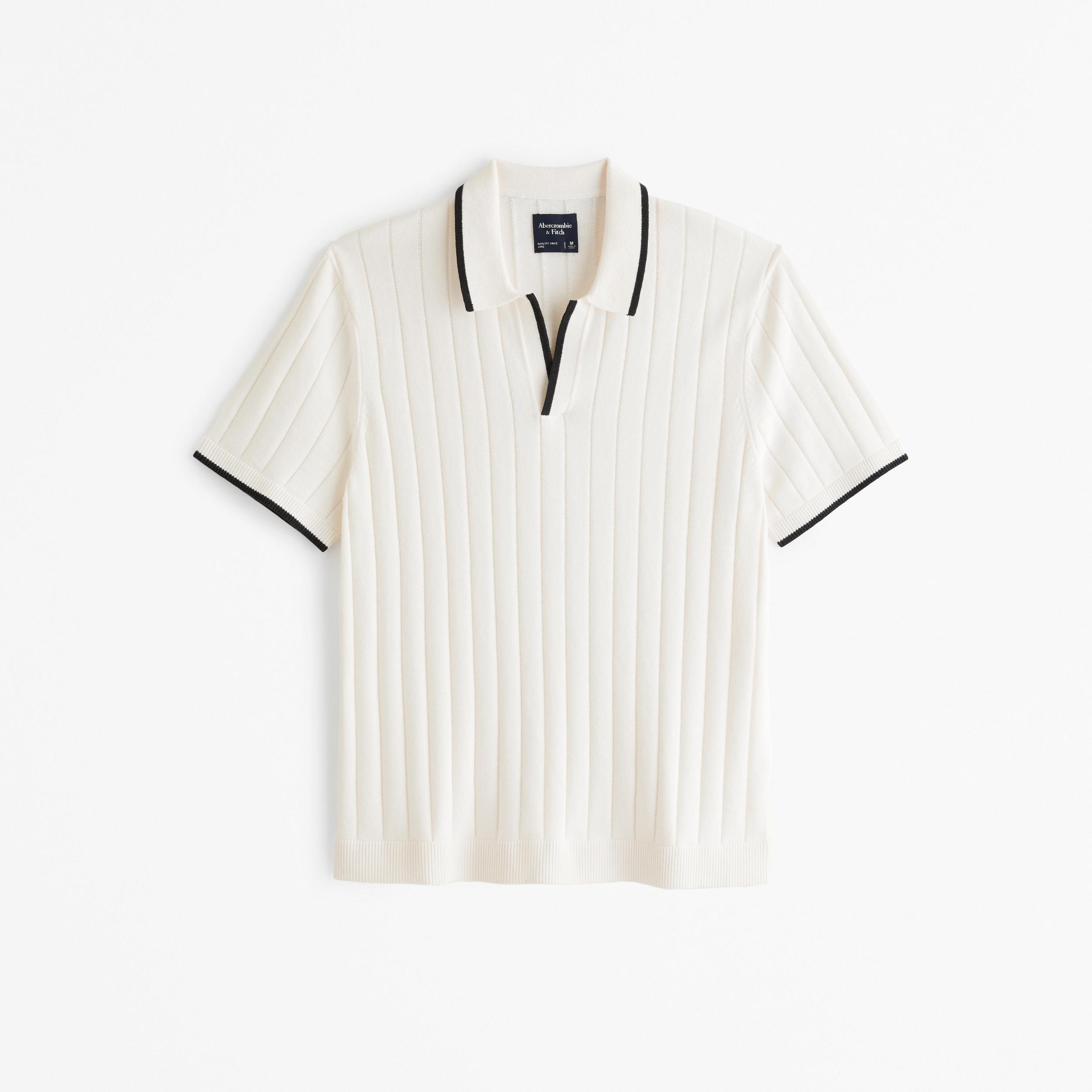 Classic Tipped Johnny Collar Sweater Polo Product Image