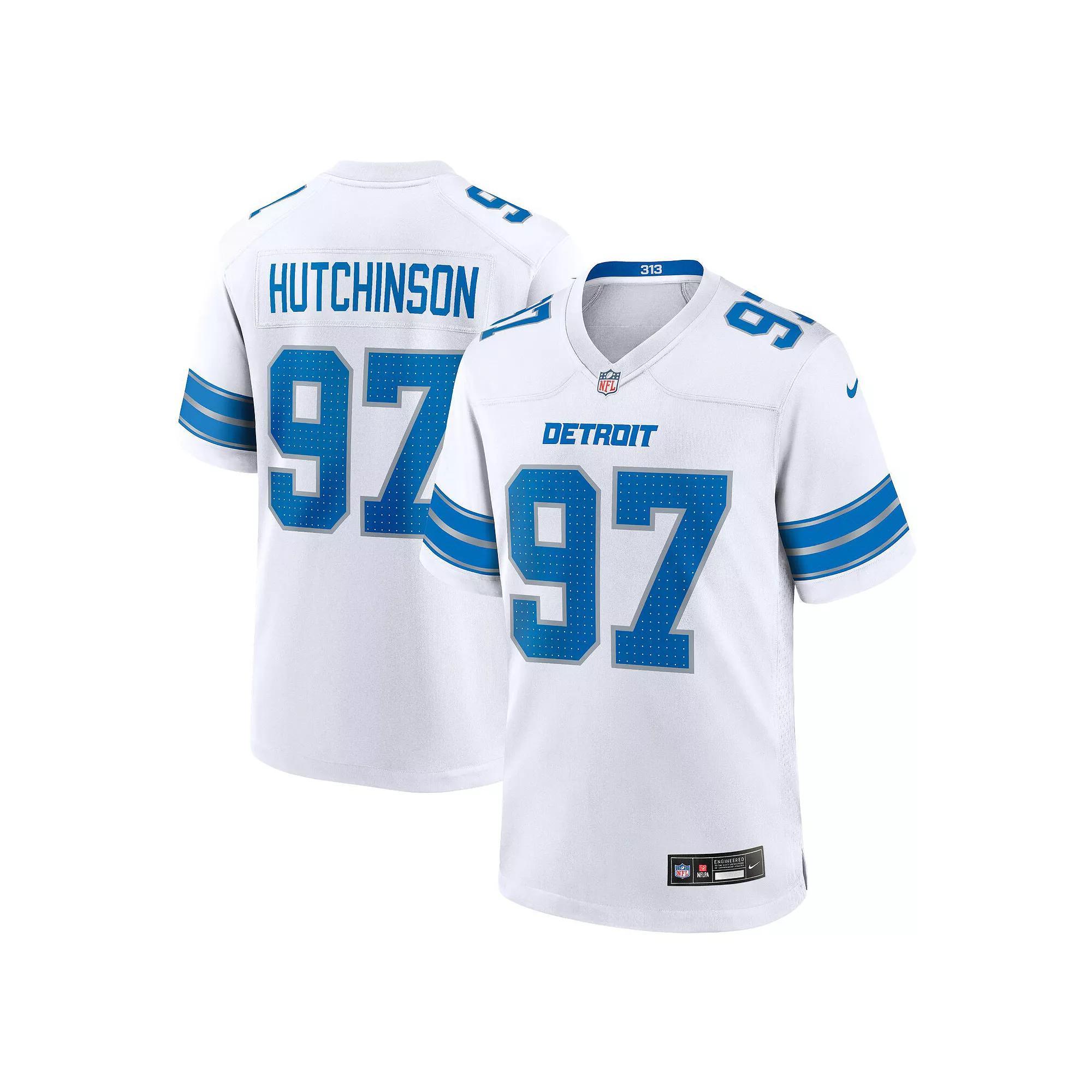Men's Nike Aidan Hutchinson White Detroit Lions Game Jersey, Size: Small Product Image