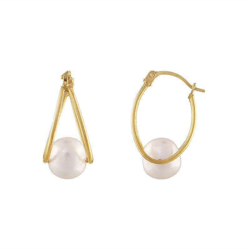 Designs by Gioelli 14k Gold Gemstone Capture Hoop Earrings, Womens, Red Product Image
