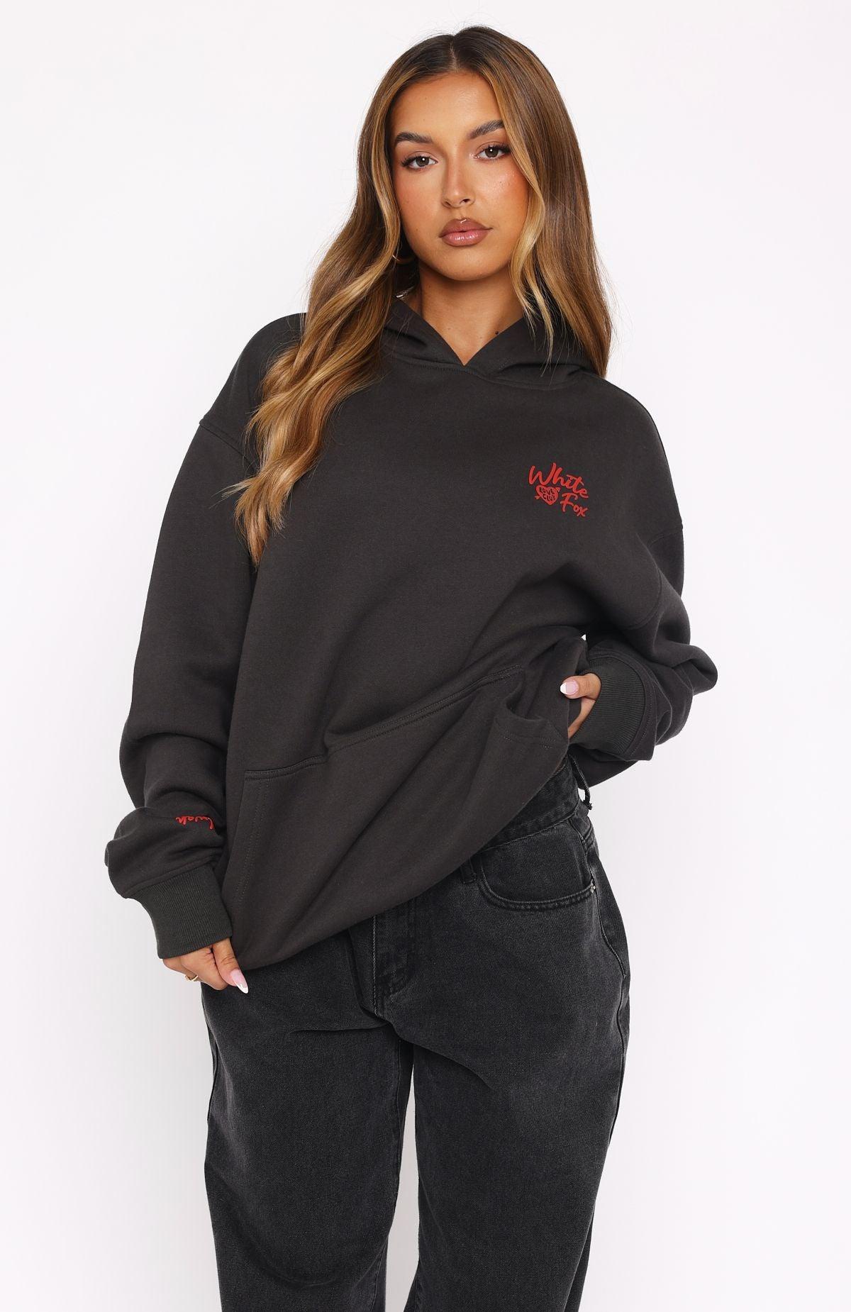 Be My Lover Oversized Hoodie Charcoal Product Image