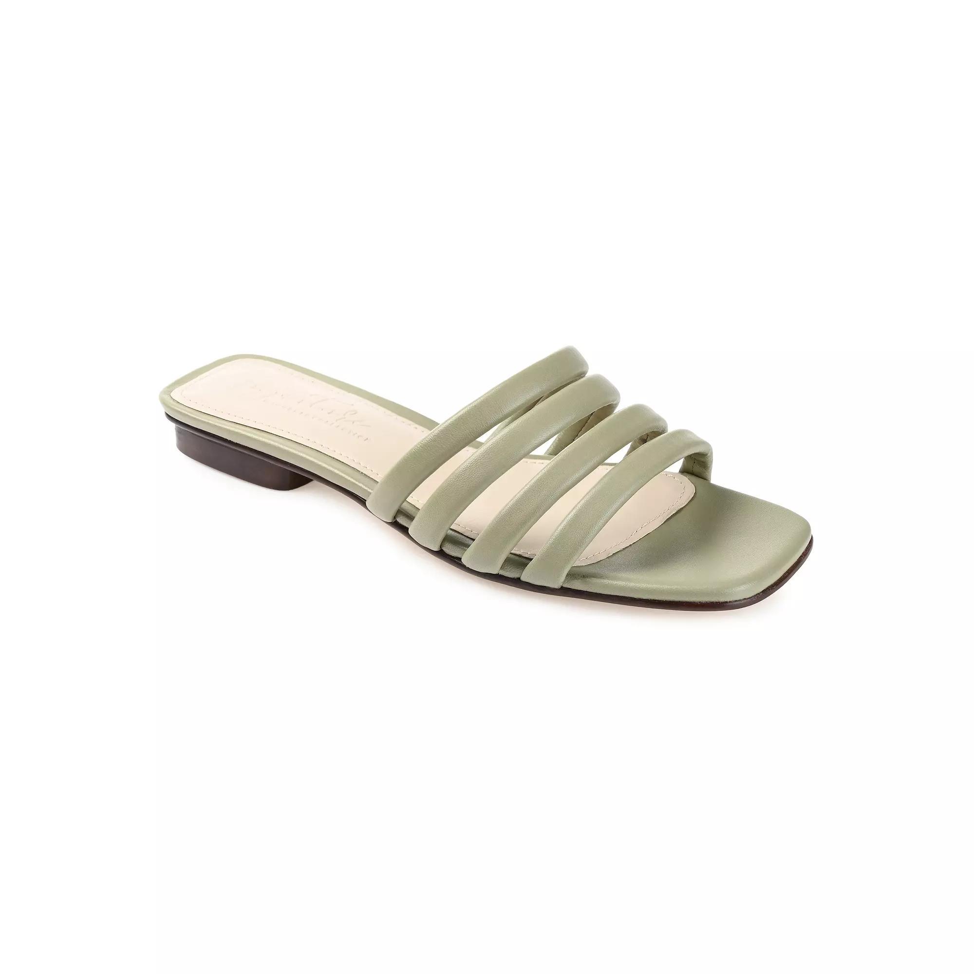 Journee Cendi Women's Leather Slide Sandals, Size: 8.5, Green Product Image
