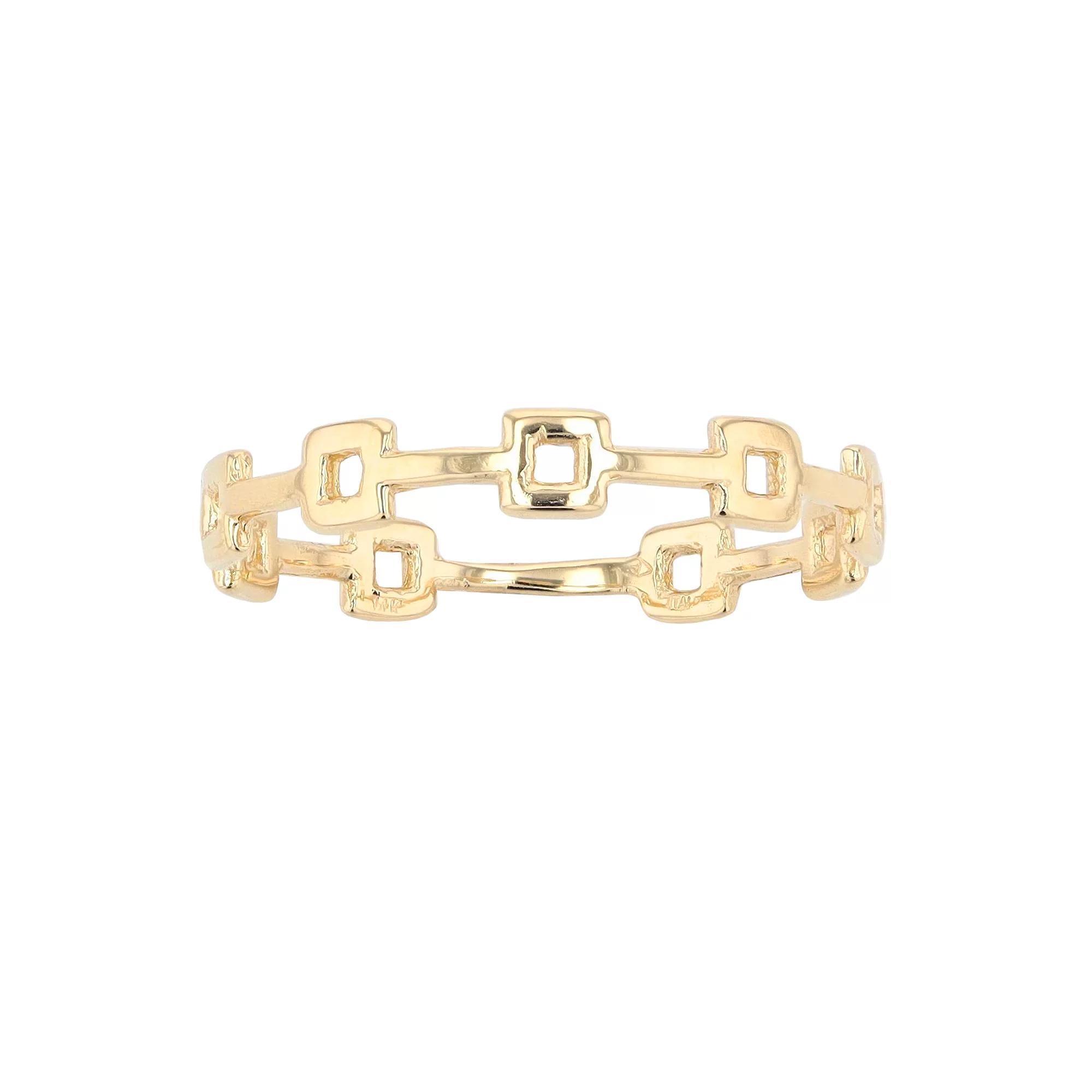 Au Naturale 14k Gold Square Station Ring, Women's, Size: 8 Product Image