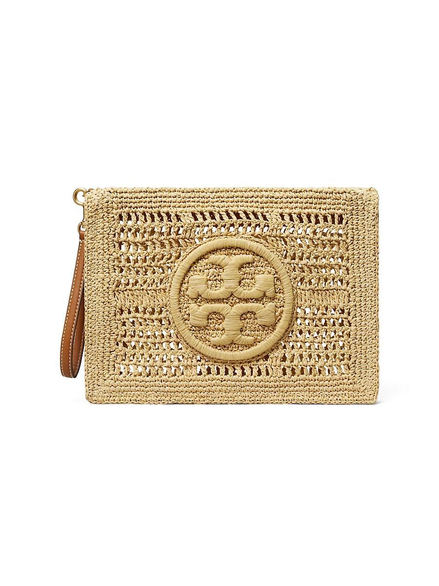 Womens Ella Crocheted Raffia Pouch Product Image