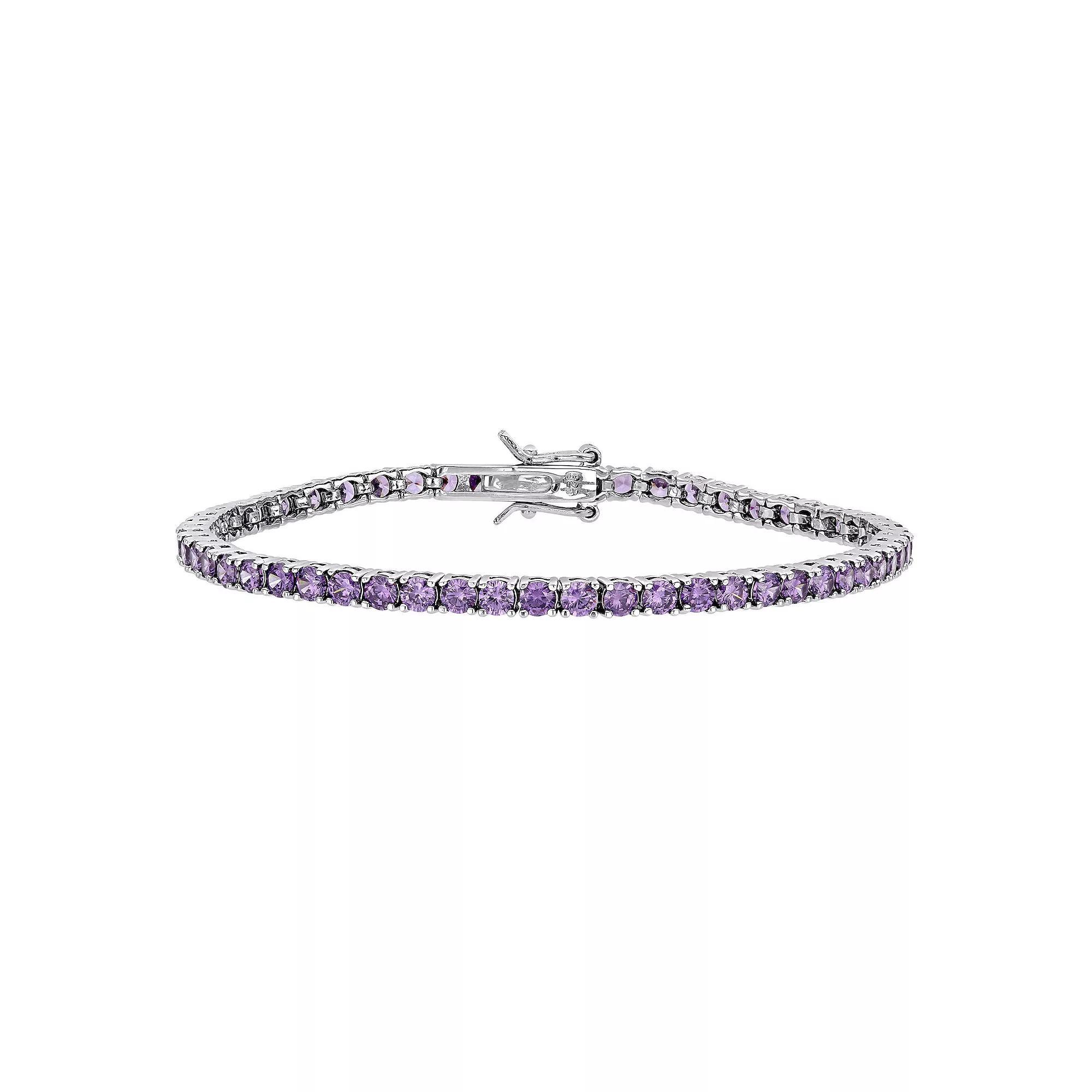 Stella Grace Sterling Silver Purple Cubic Zirconia Tennis Bracelet, Women's Product Image