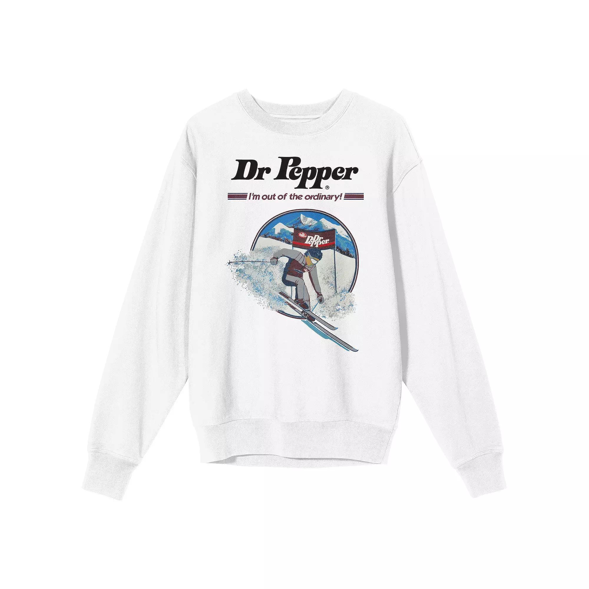 Men's Dr. Pepper I'm Out of the Ordinary Skiing Graphic Sweatshirt, Size: XXL, White Product Image