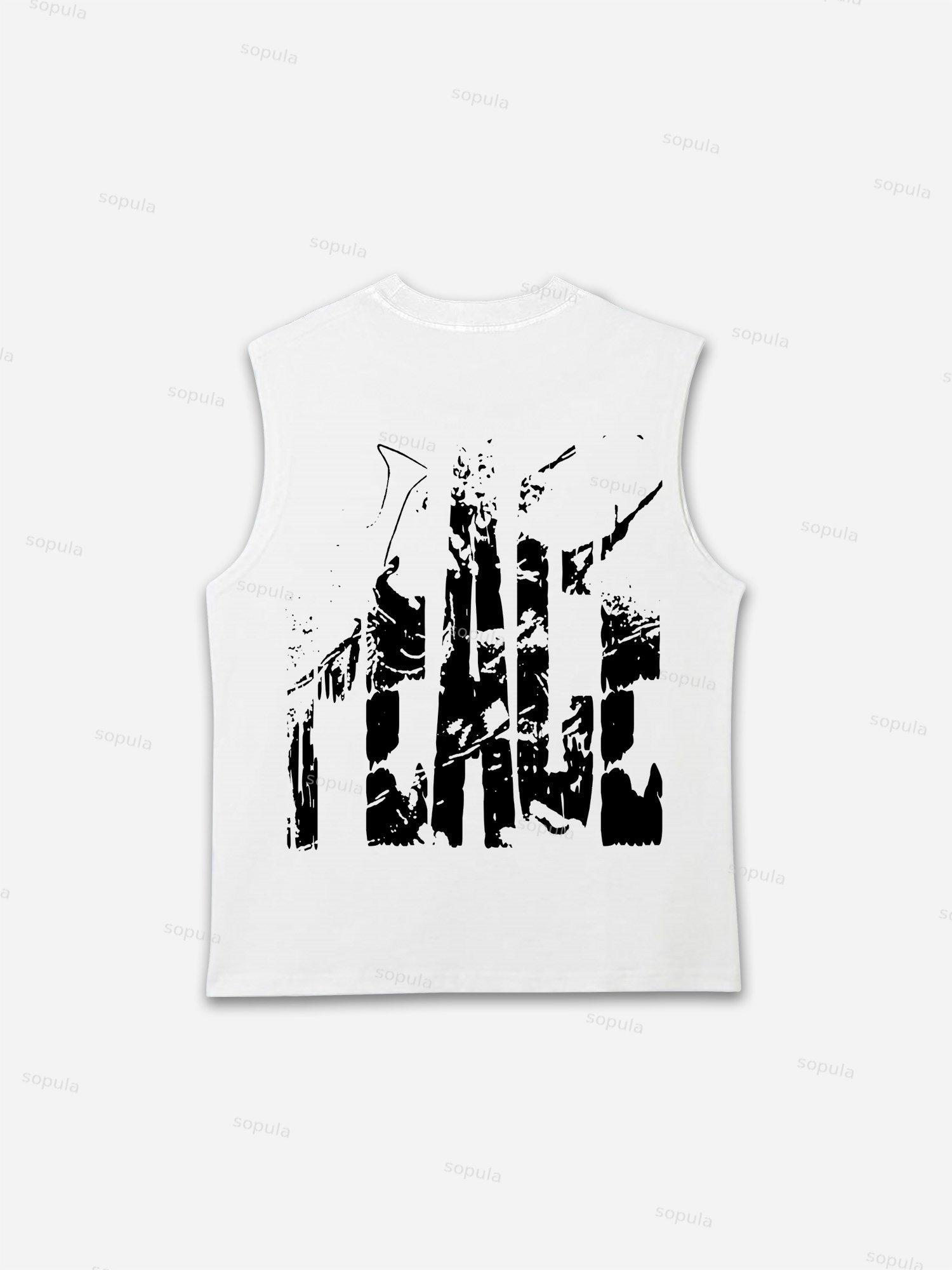 War Is a Hell Retro Old Graphic Cotton Tank Top Product Image