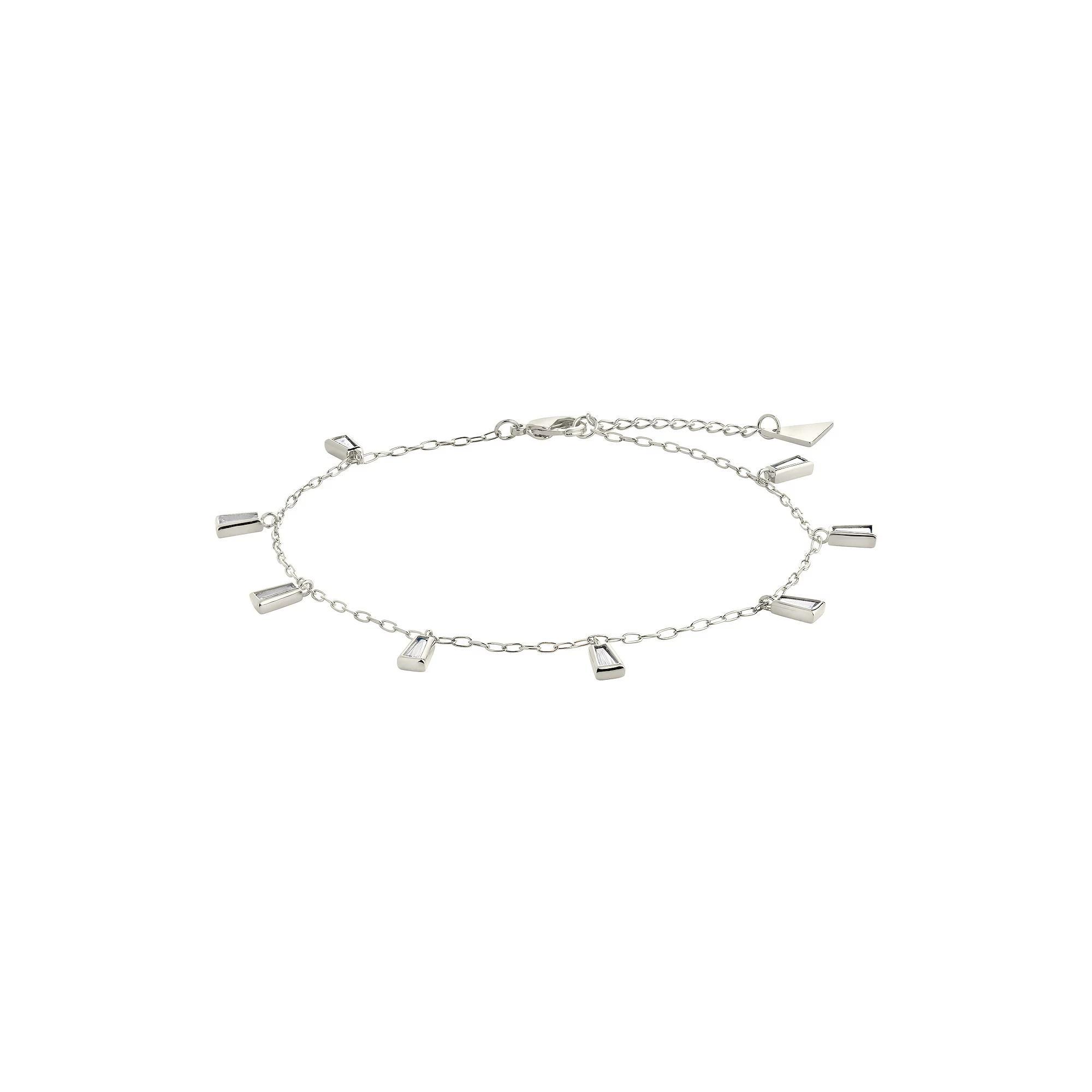 MC Collective Cubic Zirconia Dangle Anklet, Women's, Silver Tone Product Image