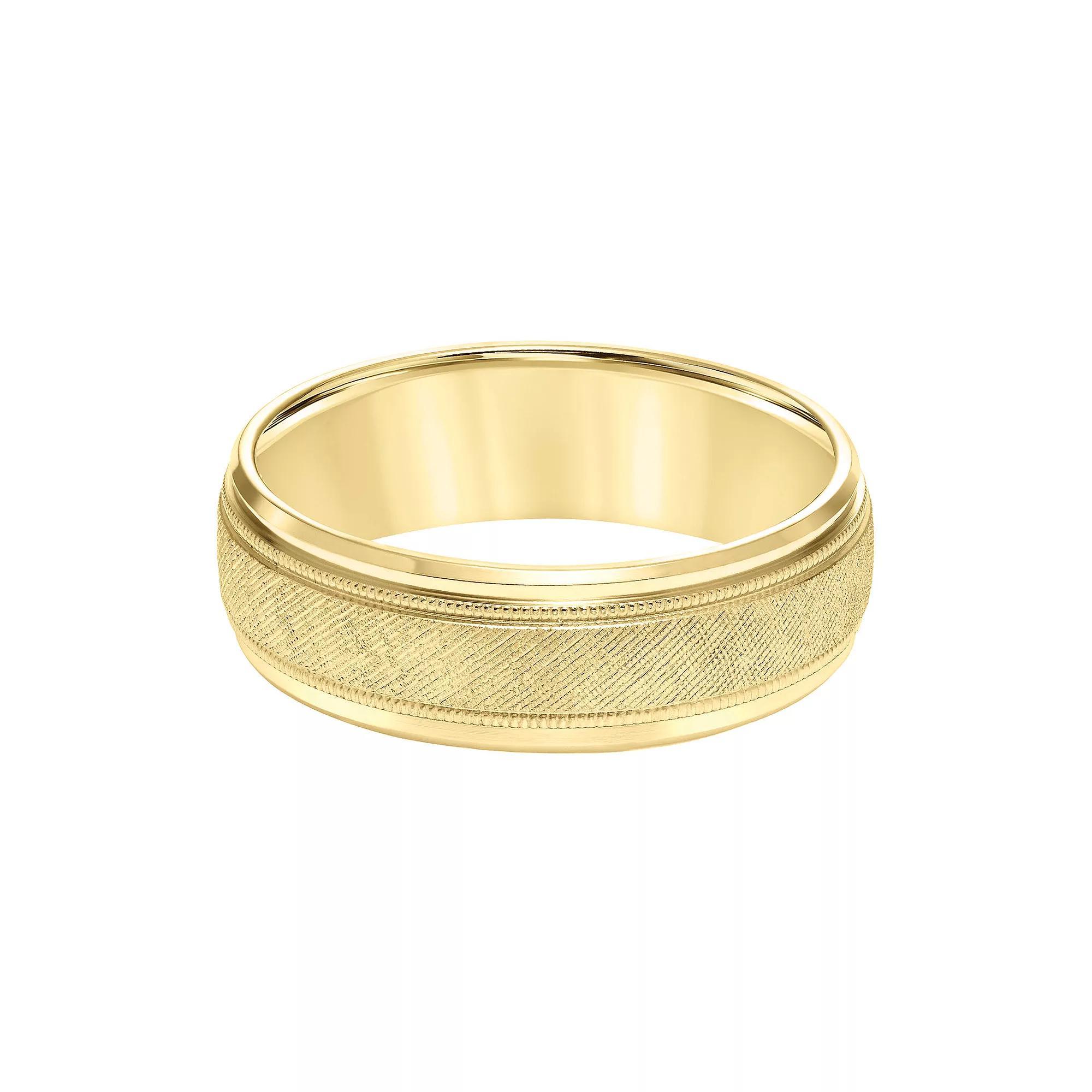 Men's AXL 14k Gold Florentine Wedding Band, Size: 10, Yellow Product Image